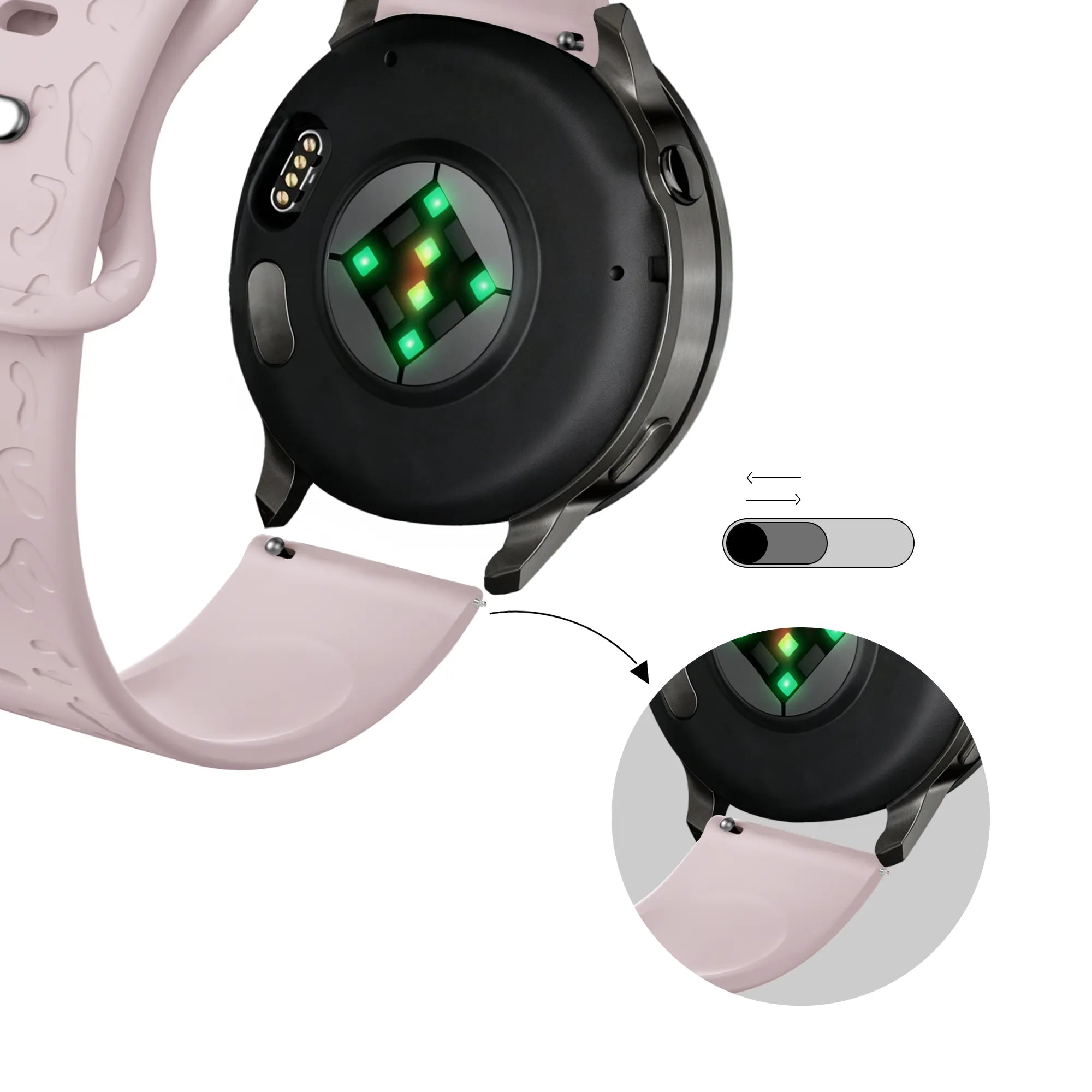 Bandz Correa silicona 'Leopard' Garmin Approach S12 (rosa)
