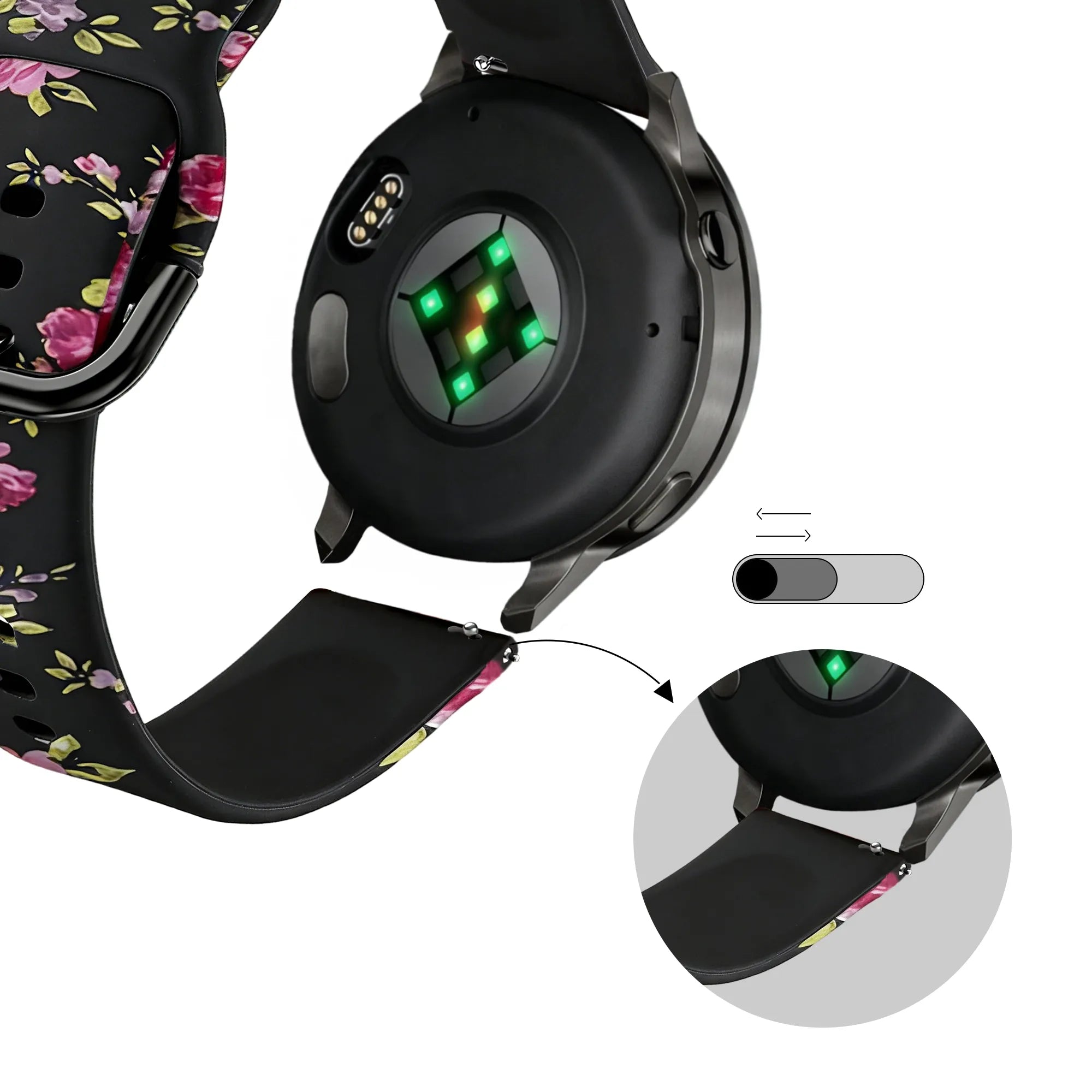 Bandz Correa silicona 'Pink Flower' Garmin Approach S44
