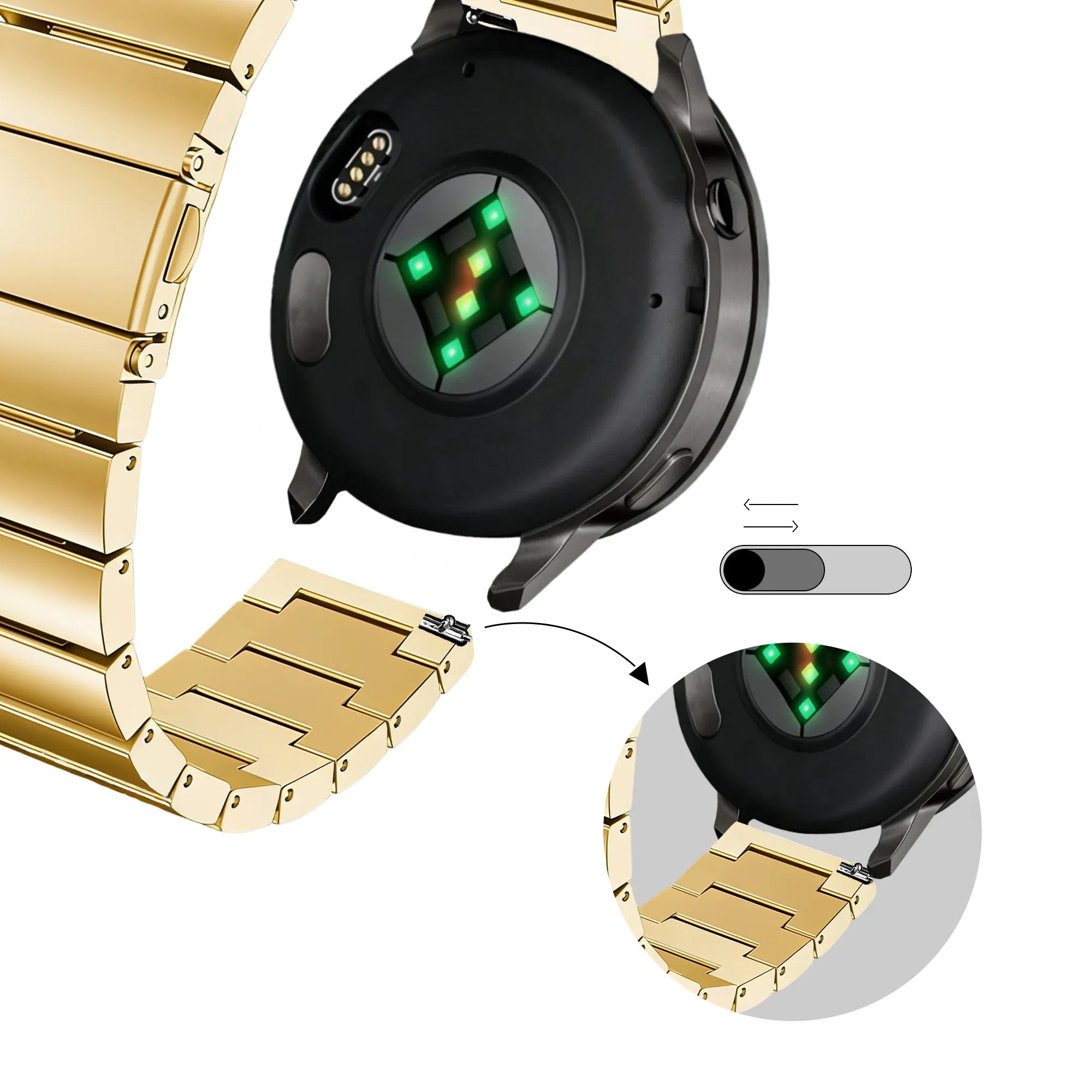 Bandz Correa acero 'One Bead' Garmin Approach S12 (dorado)