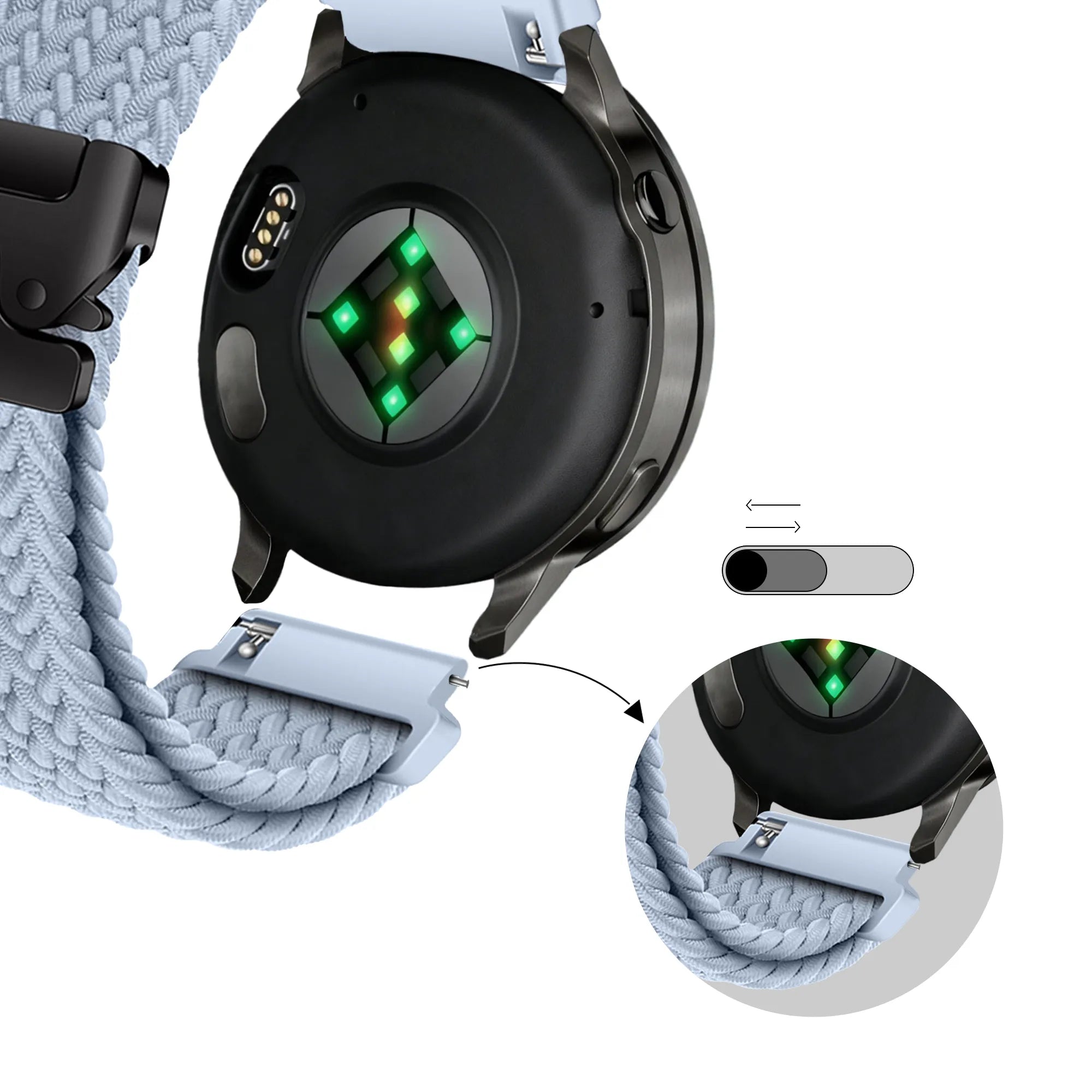 Bandz Correa trenzada 'Parachute' Garmin Vivomove Trend (azul claro)