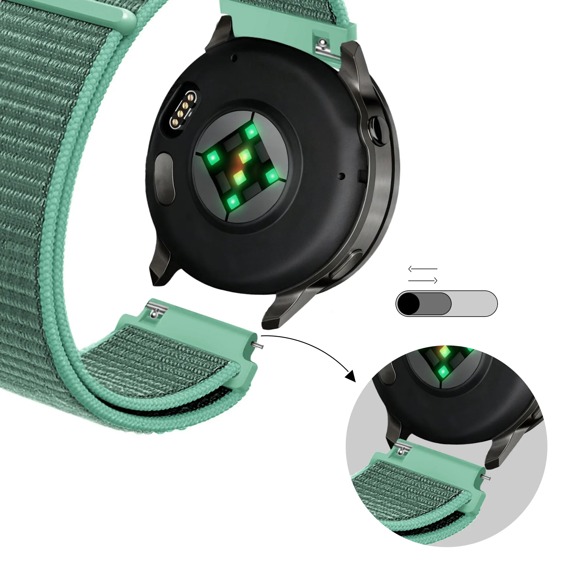 Bandz Correa nylon Loop Garmin Vivoactive 6 (menta)