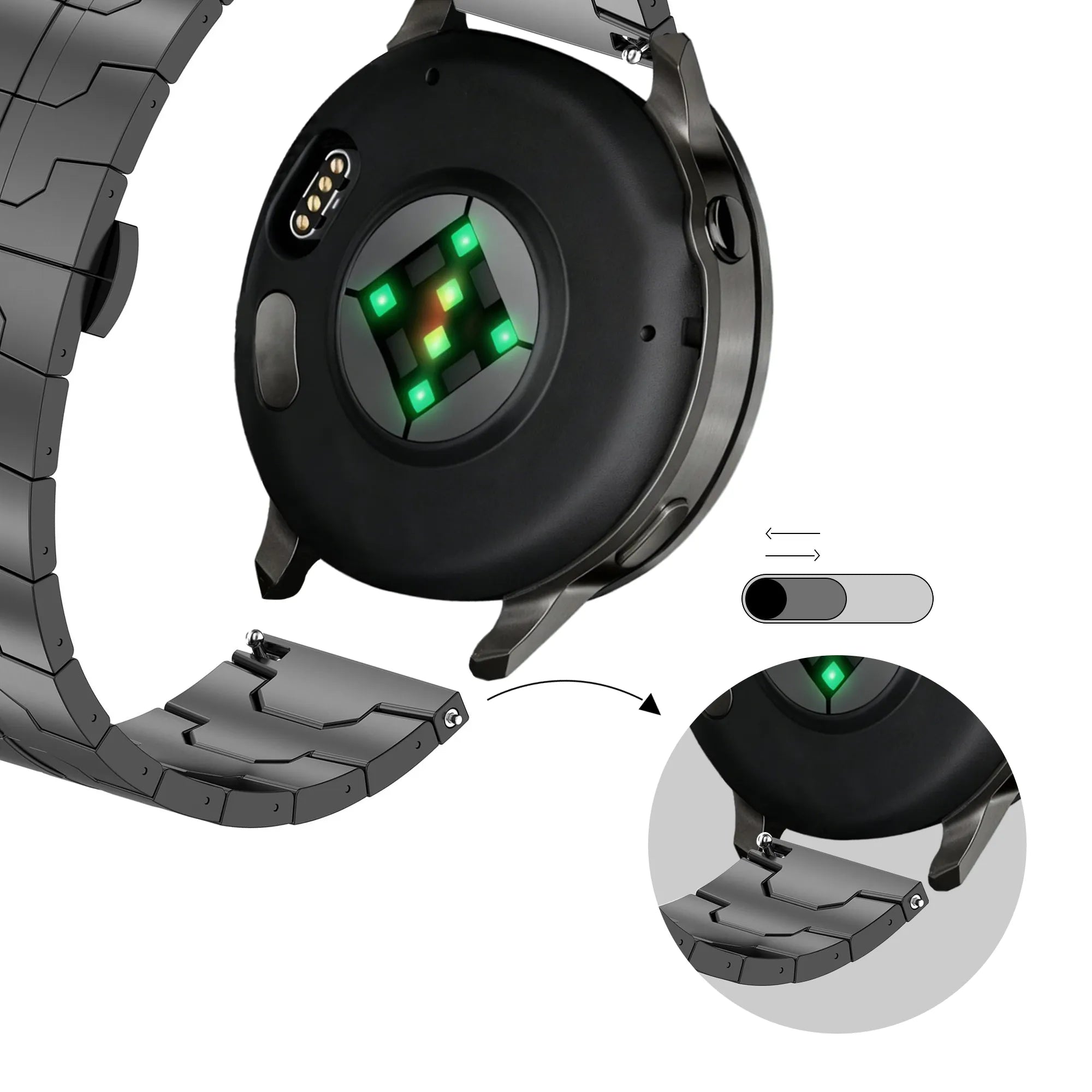 Bandz Correa acero 'Iron' Garmin Venu 3 (negro)