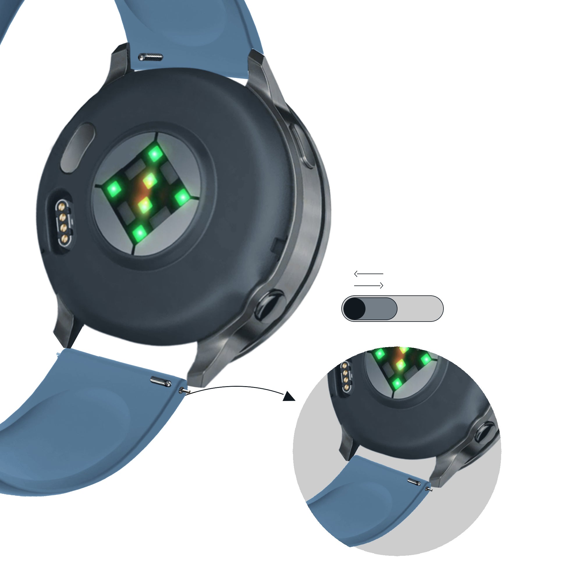 Bandz Correa deportiva 'Deluxe' Garmin Vivomove 3s (gris azulado)
