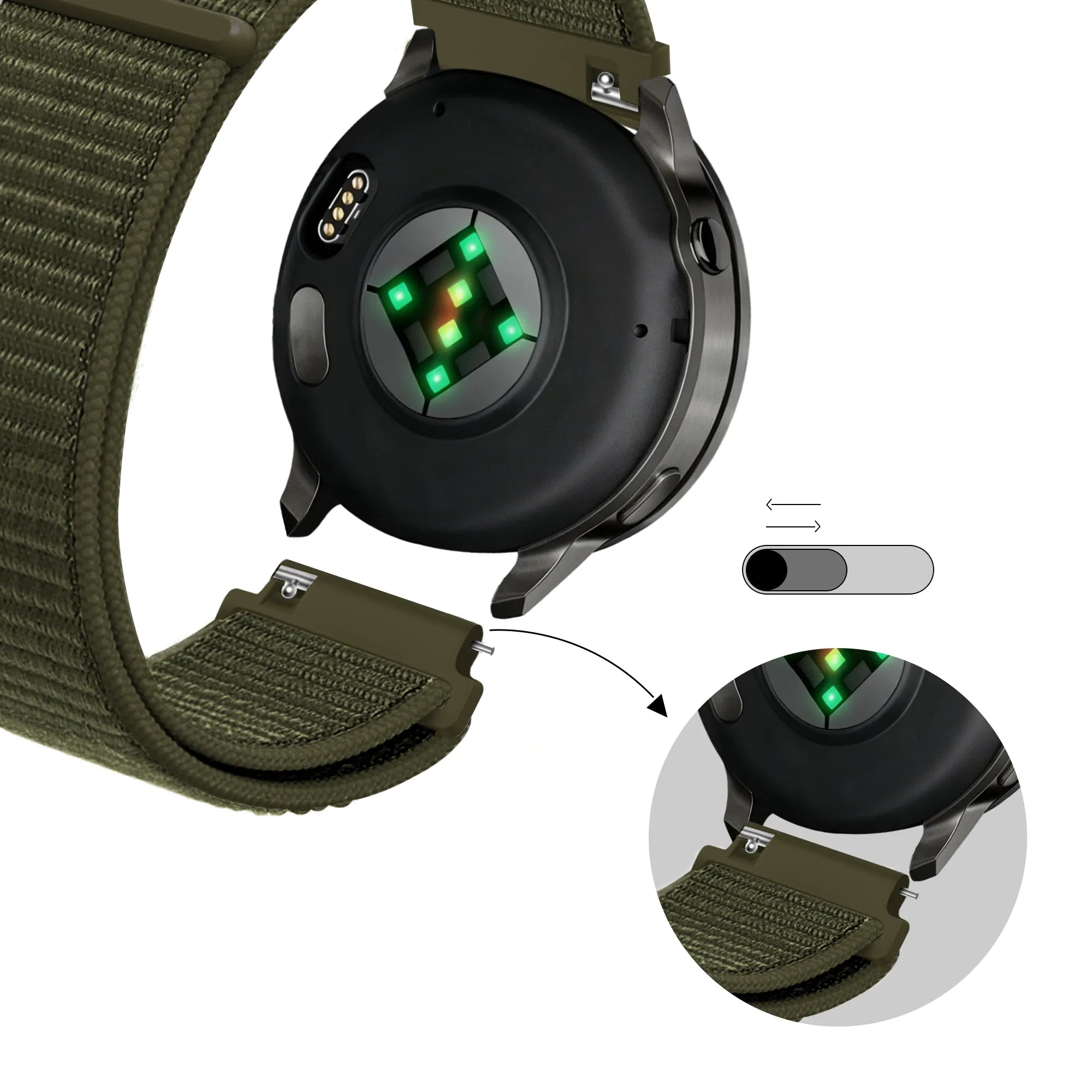 Bandz Correa nylon Loop Garmin D2 Air X15 (oliva)