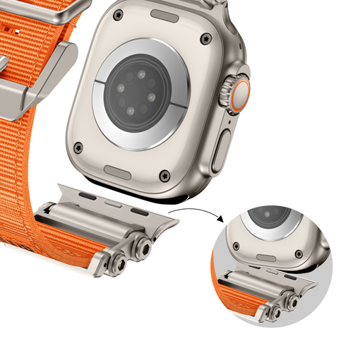 Bandz Correa nylon 'Explorer' Apple Watch Ultra (naranja/titanio)