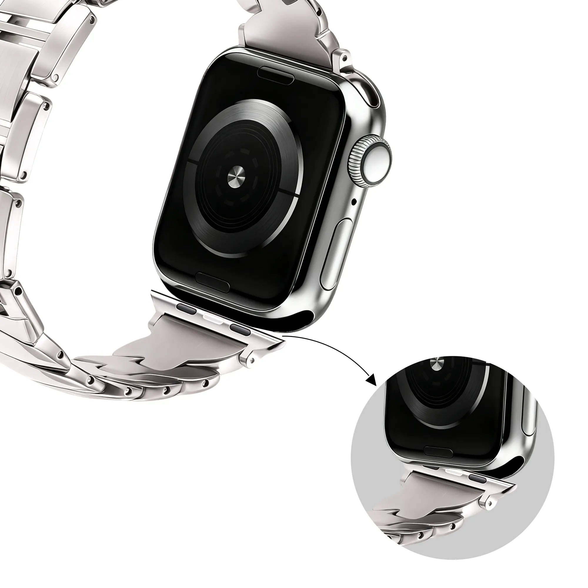 Bandz Correa acero premium 'Twisted' Apple Watch (blanco estrella)