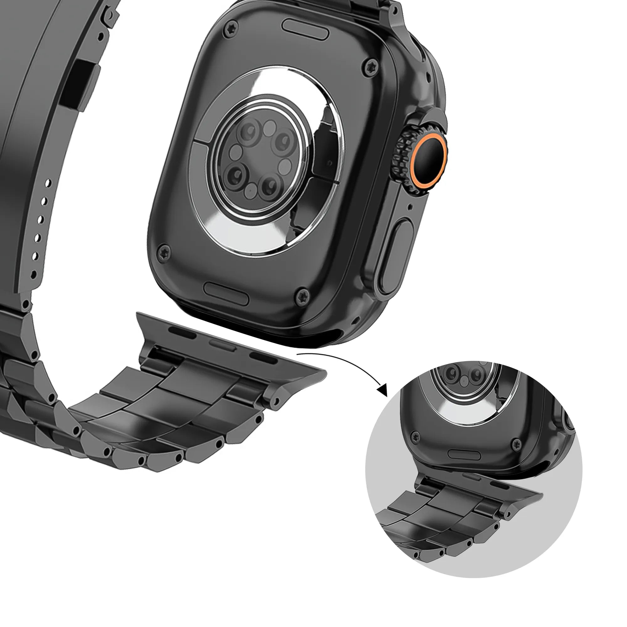 Bandz Correa titanio 'Deluxe' Apple Watch (negro)