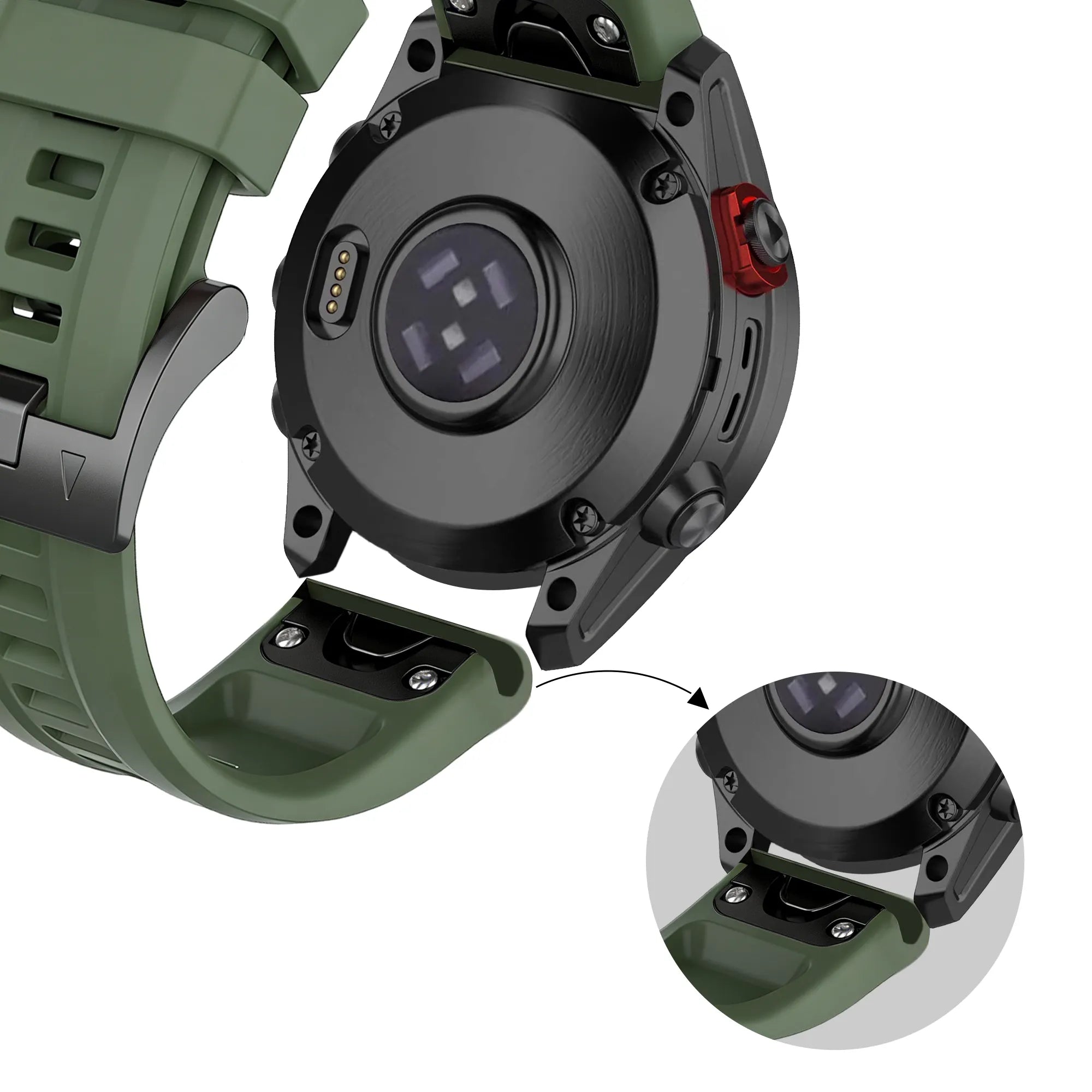 Bandz Correa silicona 'Classic' Garmin Fenix 5 / 6 (verde militar)