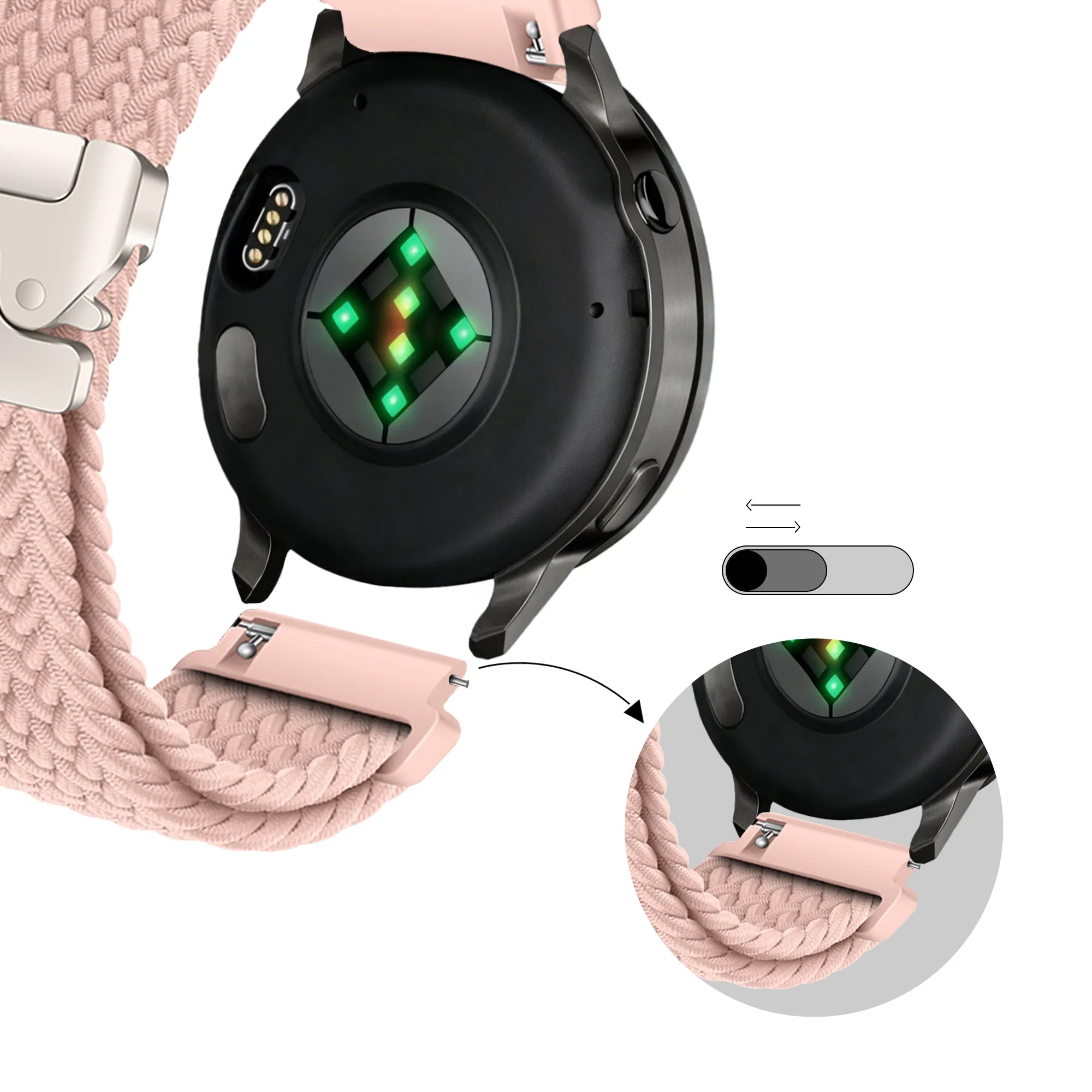 Bandz Correa trenzada 'Parachute' Garmin Venu 2 Plus (rosa)