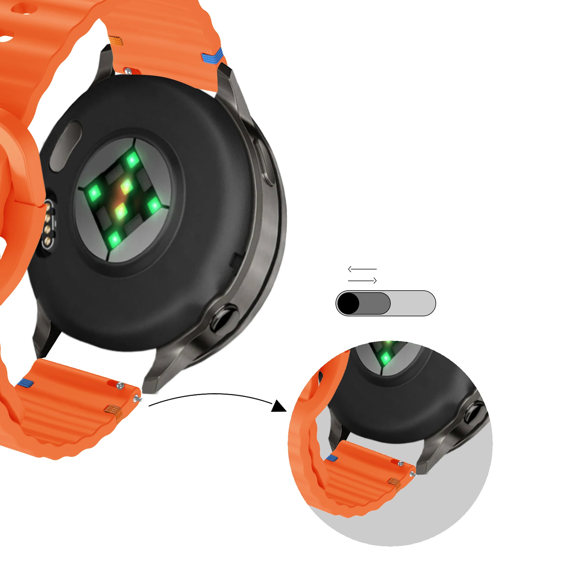 Bandz Correa silicona 'Wave' Garmin Approach S44 (naranja)