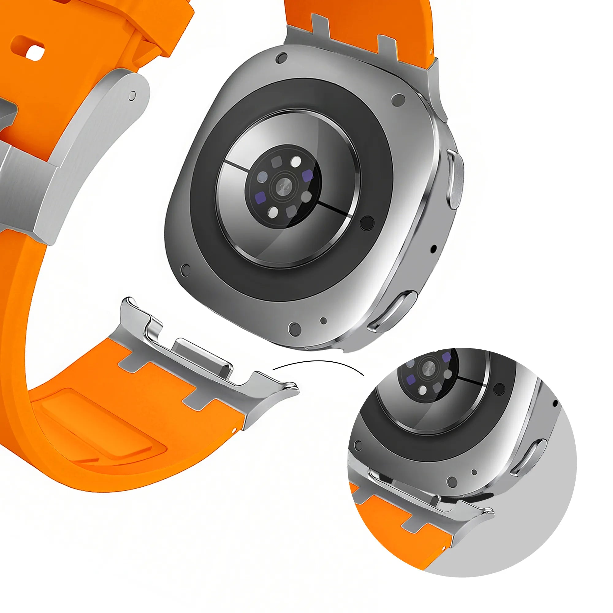 Bandz Samsung Galaxy Watch 9 - 40mm Silicone Strap 'Luxe Liquid' (Orange)