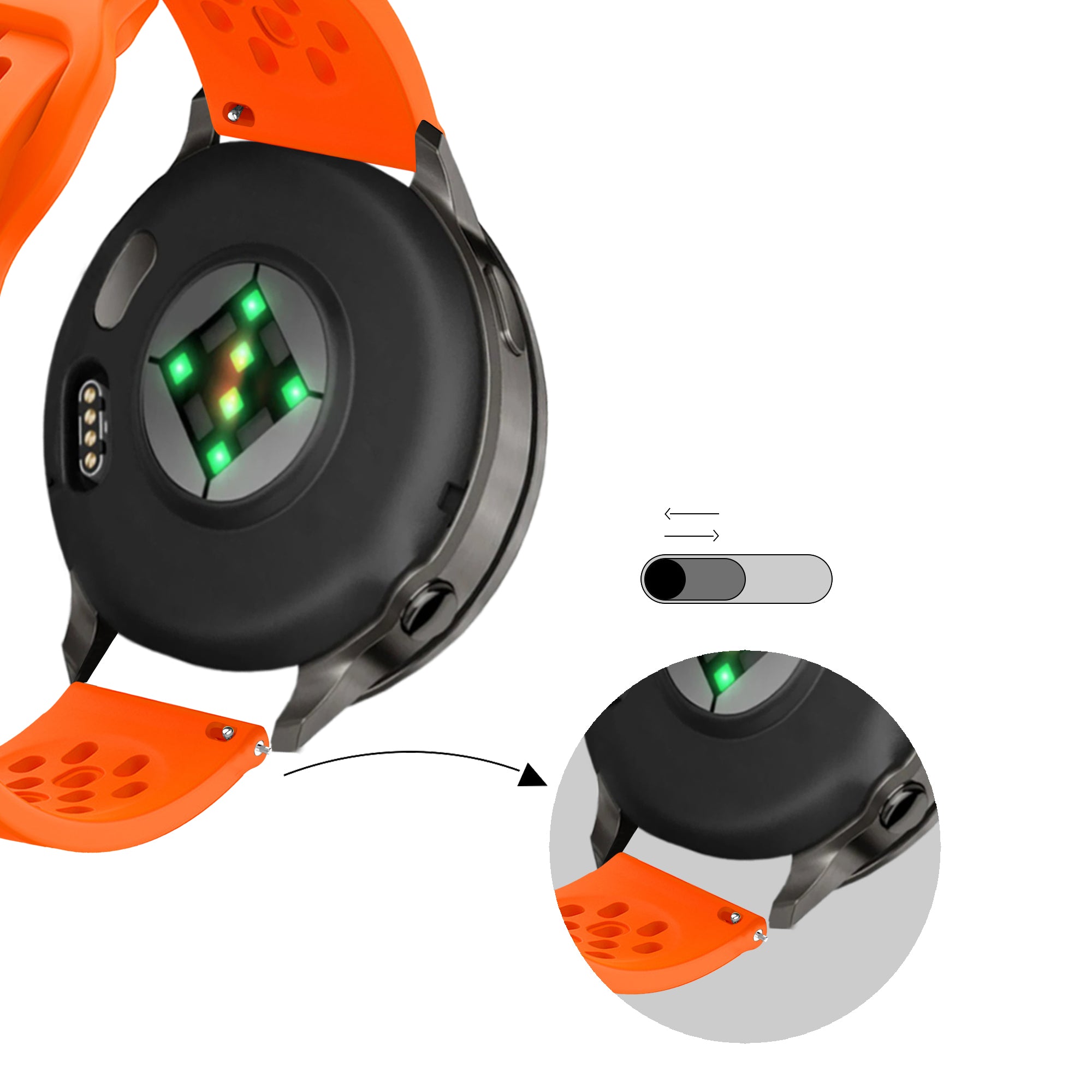 Bandz Correa silicona 'Air' Garmin Forerunner 55 (naranja)