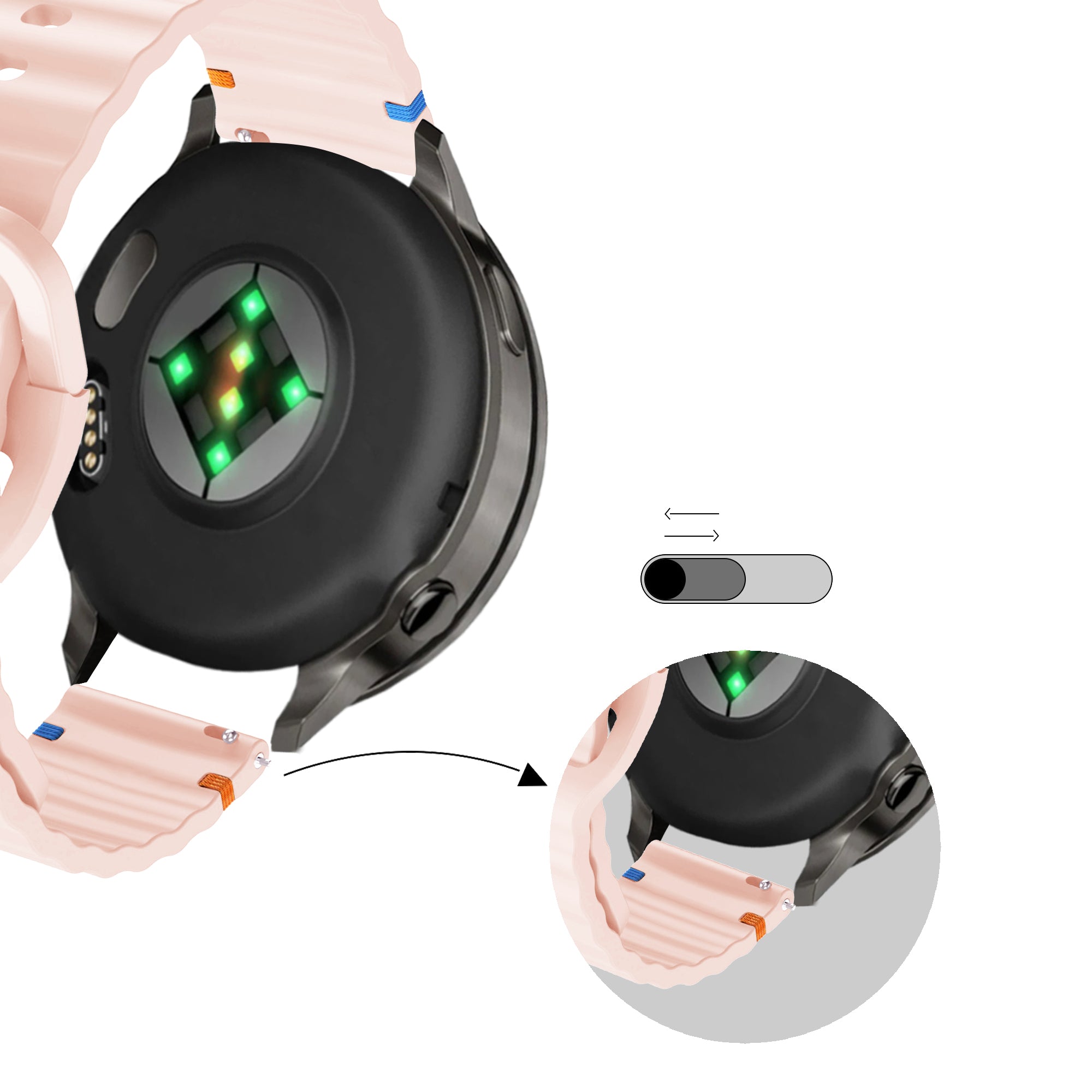 Bandz Correa silicona 'Wave' Garmin Venu (rosa claro)