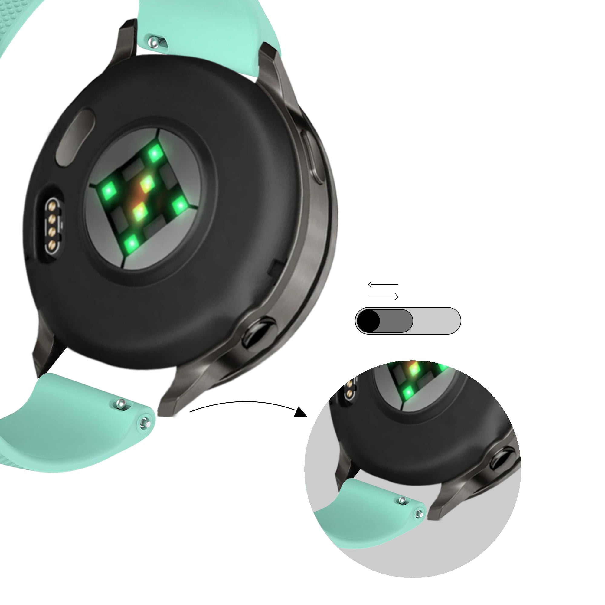 Bandz Garmin Venu SQ Silicone Strap 'Premium' (Aqua)