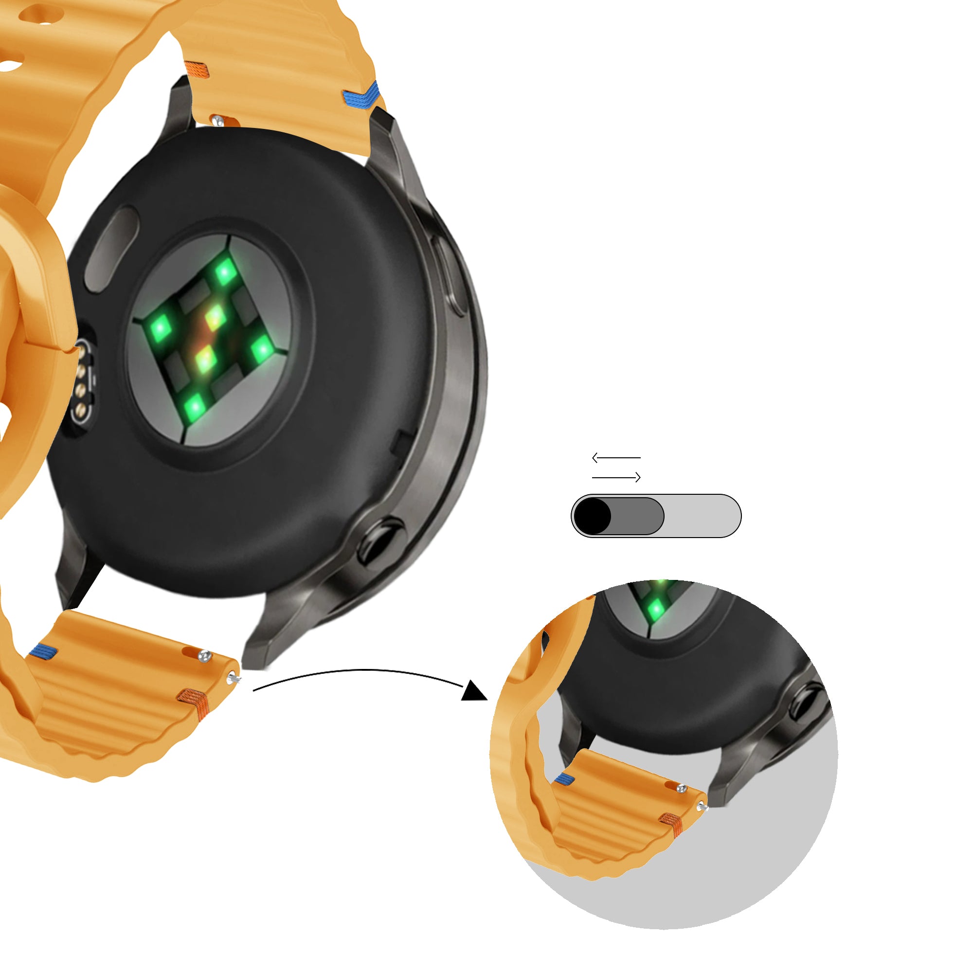 Bandz Correa silicona 'Wave' Garmin Venu 4 - 45mm (amarillo oscuro)