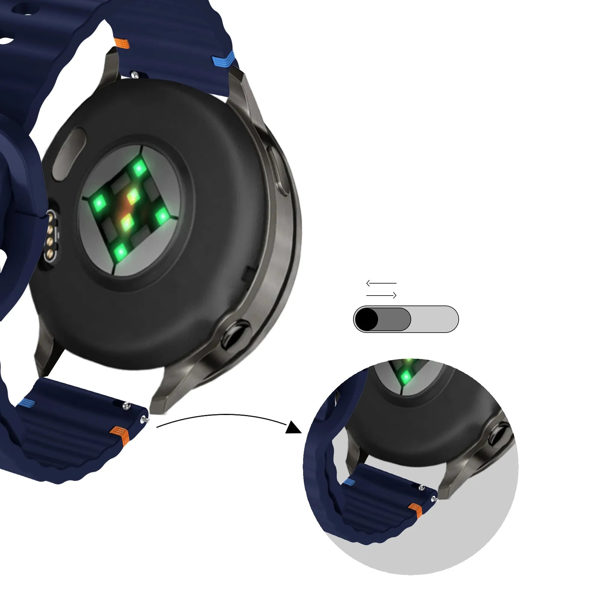 Bandz Correa silicona 'Wave' Garmin Forerunner 265s (azul oscuro)