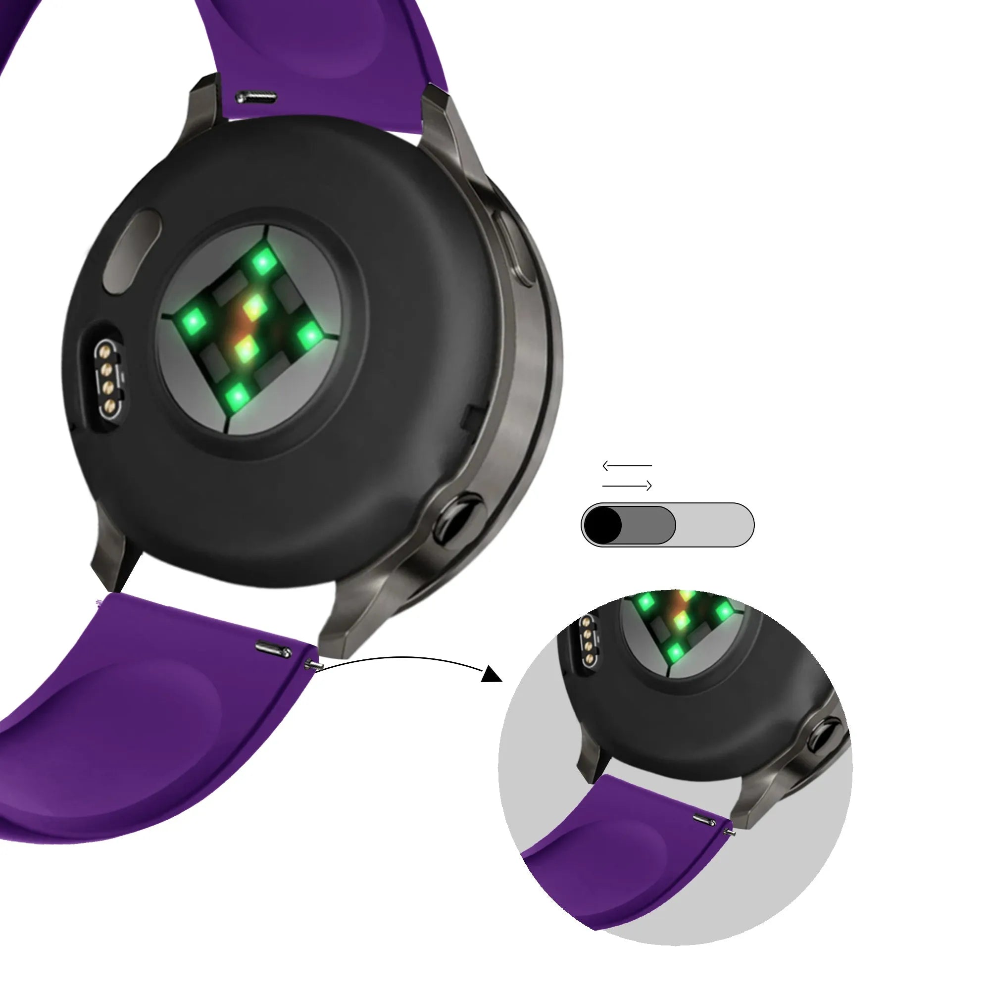 Bandz Correa deportiva 'Deluxe' Garmin Forerunner 265s (púrpura)