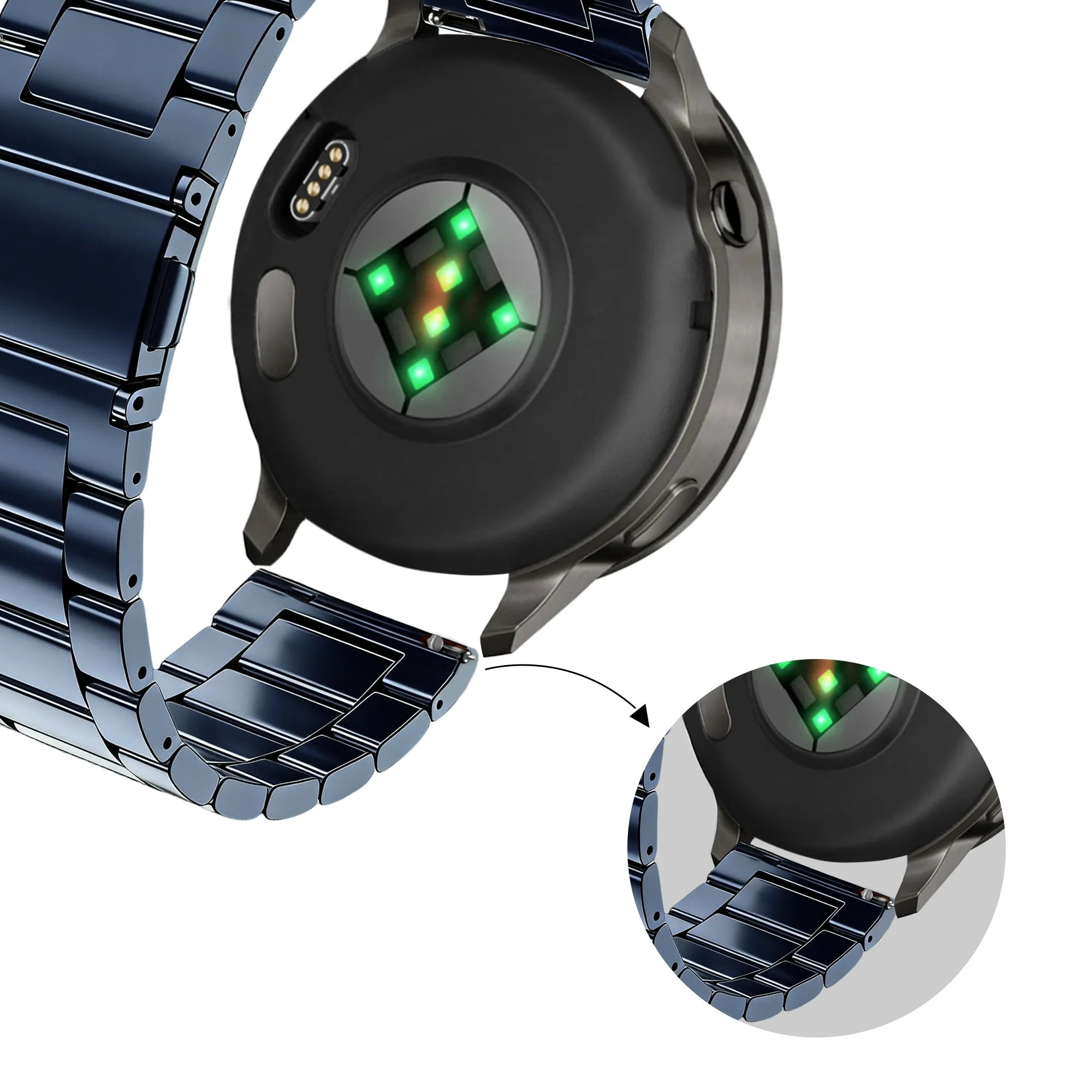 Bandz Correa acero 'Classic' Garmin Vivoactive 3 (azul)
