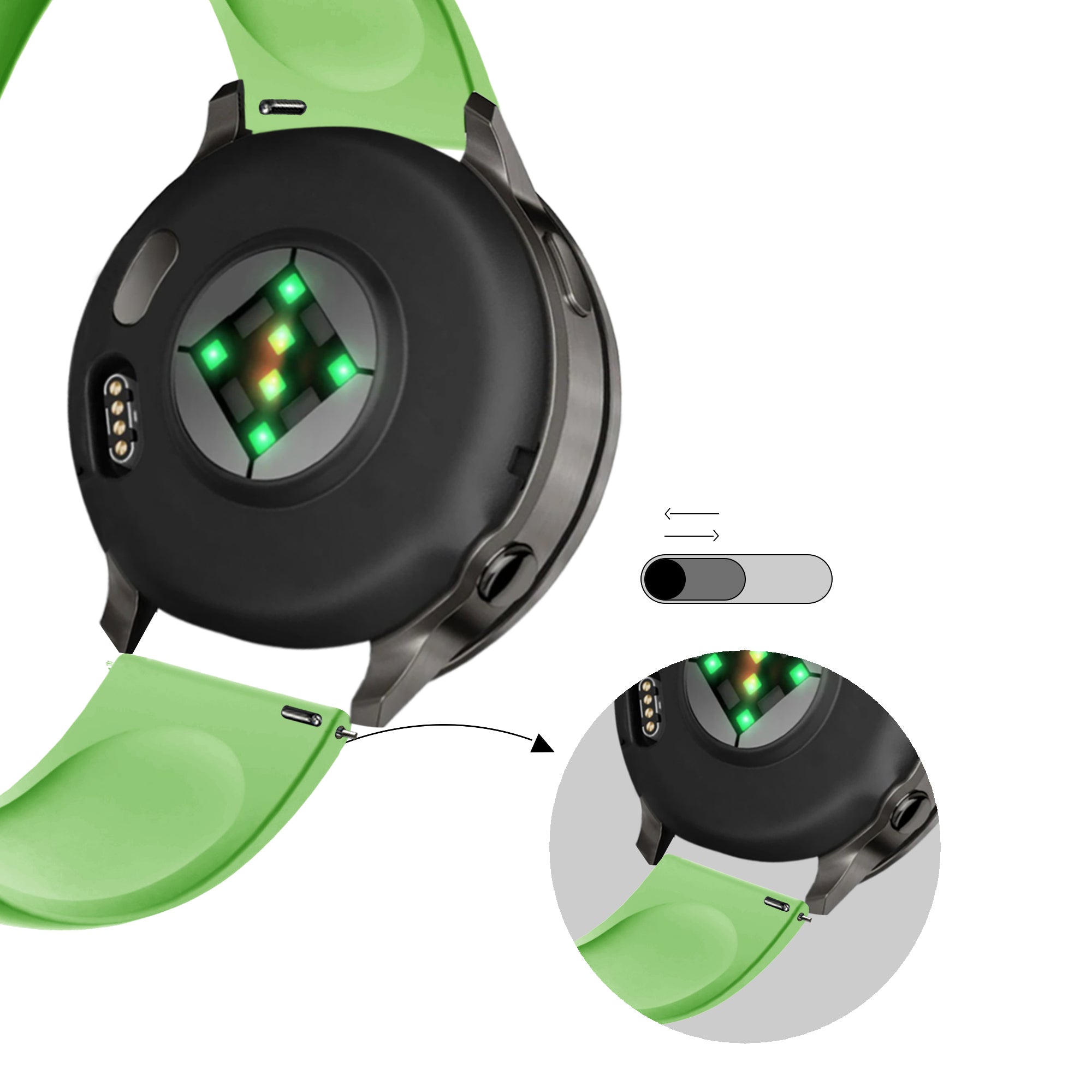 Bandz Correa deportiva 'Deluxe' Garmin Vivomove 3s (verde)