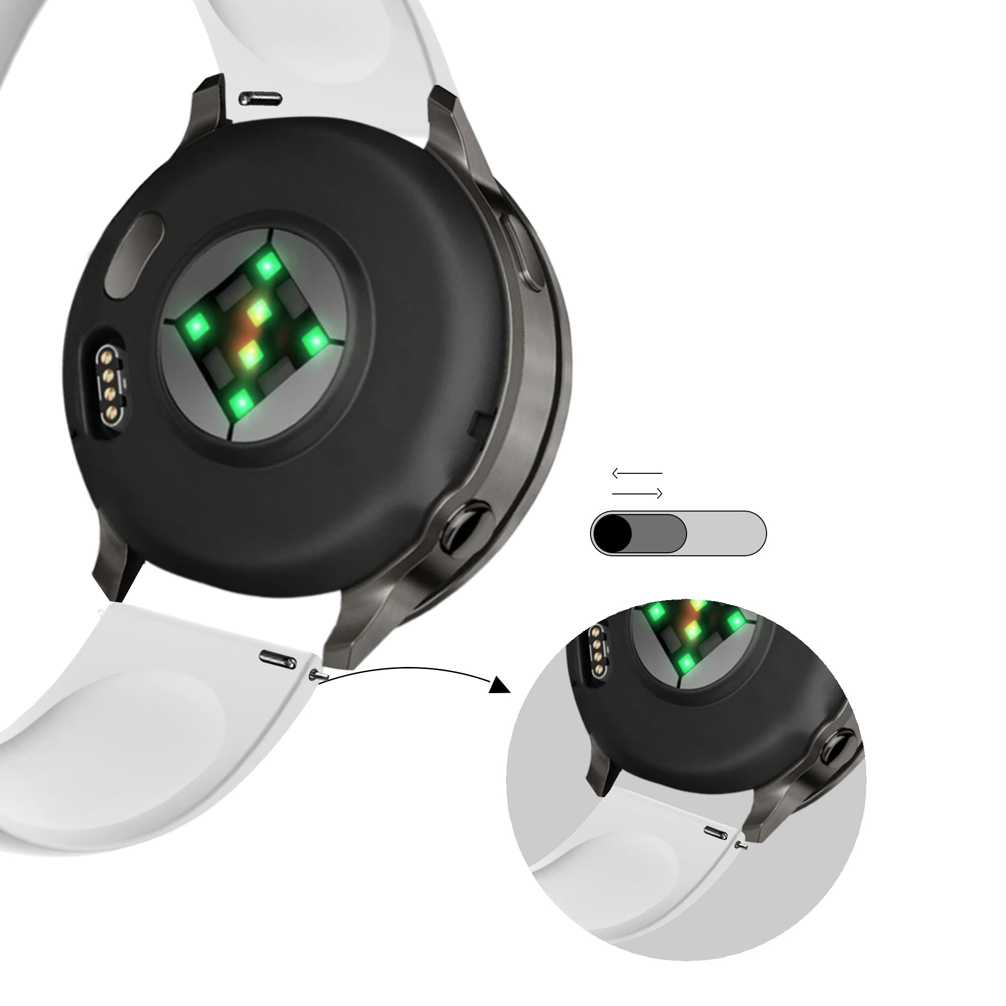 Bandz Correa deportiva 'Deluxe' Garmin Forerunner 55 (blanco)