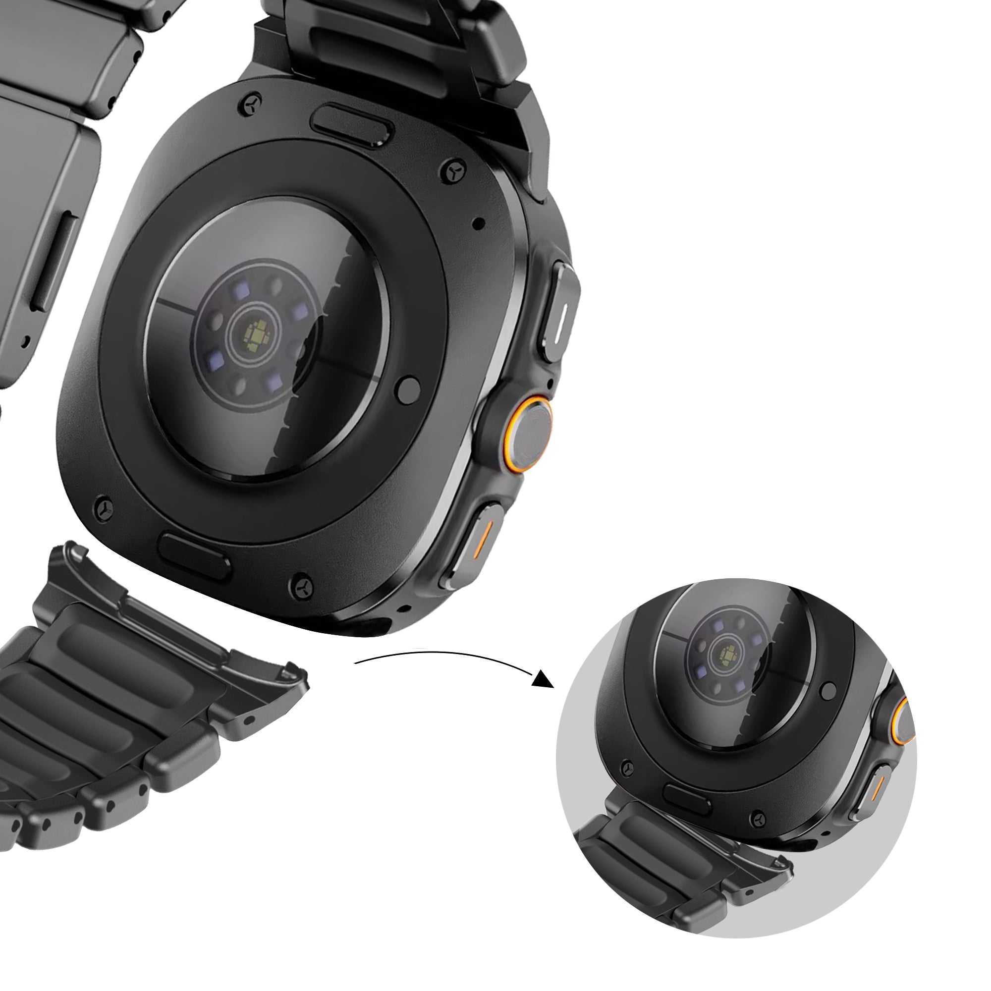 Bandz Correa titanio 'Hybrid' Samsung Galaxy Watch Ultra 2 (negro)