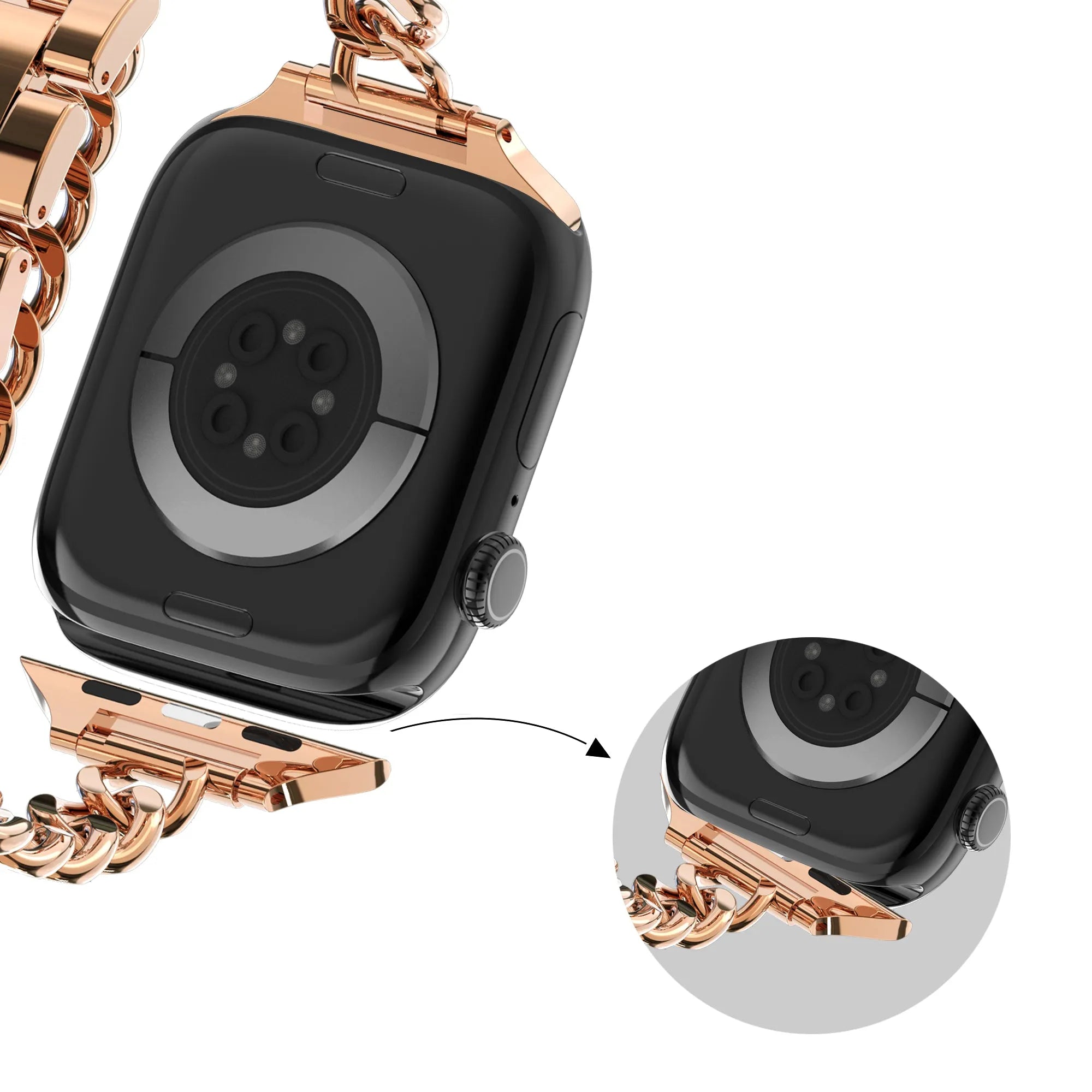 Bandz Correa acero 'Double Tour' Apple Watch (rosa dorado)