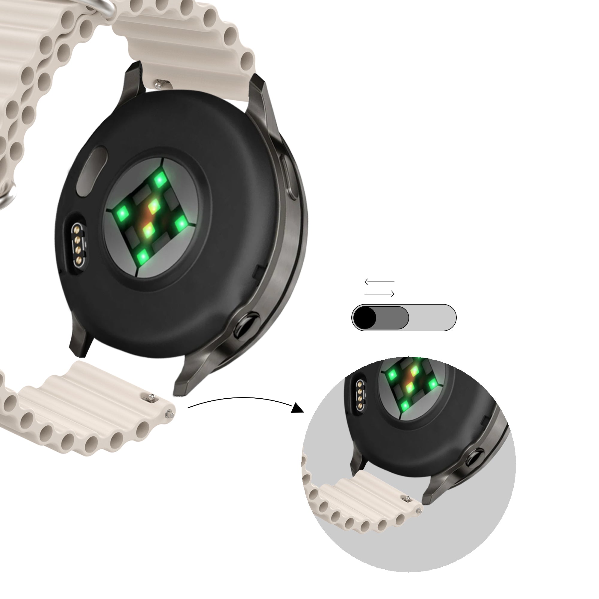 Bandz Correa Ocean 'Classic' Garmin Vivomove 3 (beige)