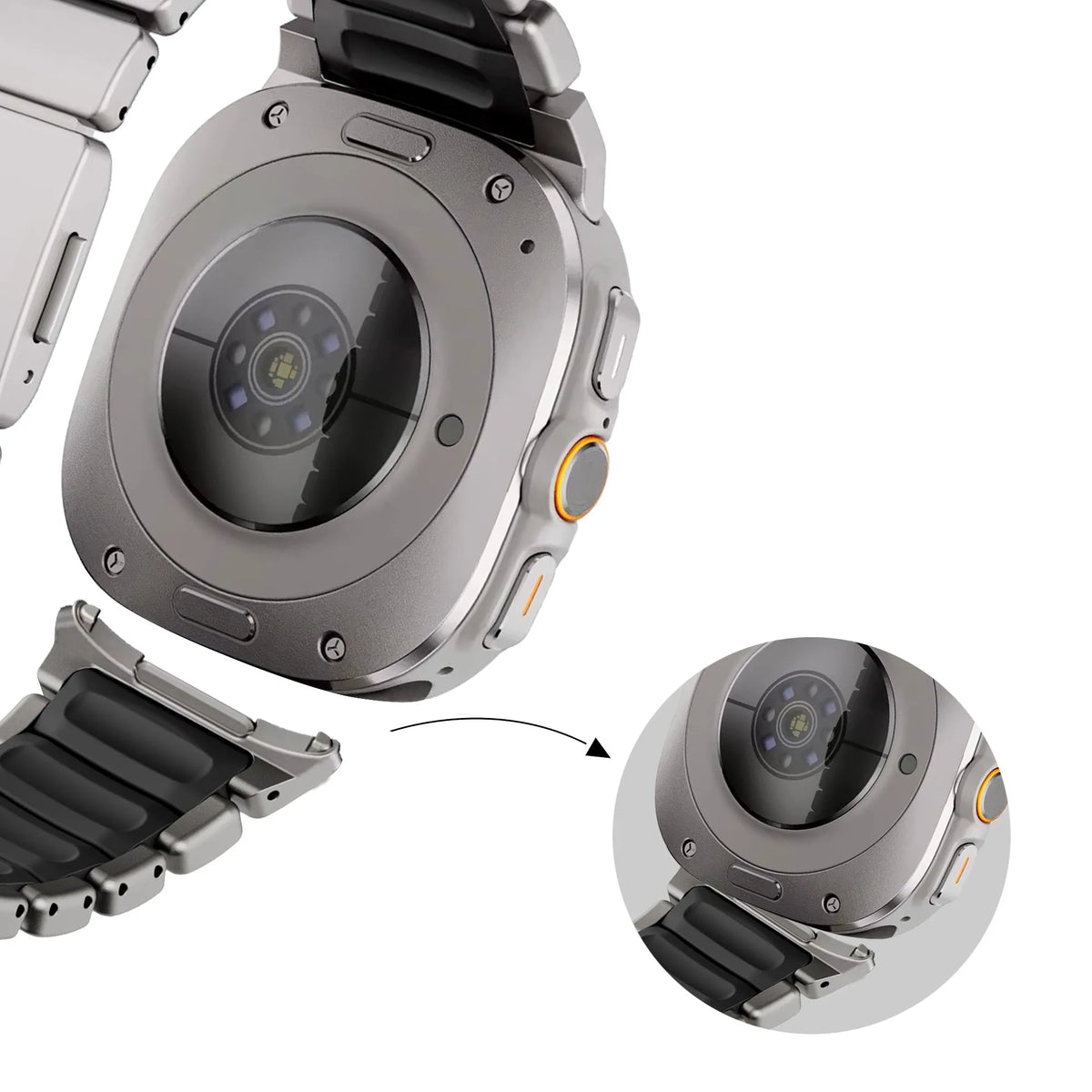 Bandz Correa titanio 'Hybrid' Samsung Galaxy Watch Ultra (titanio/negro)