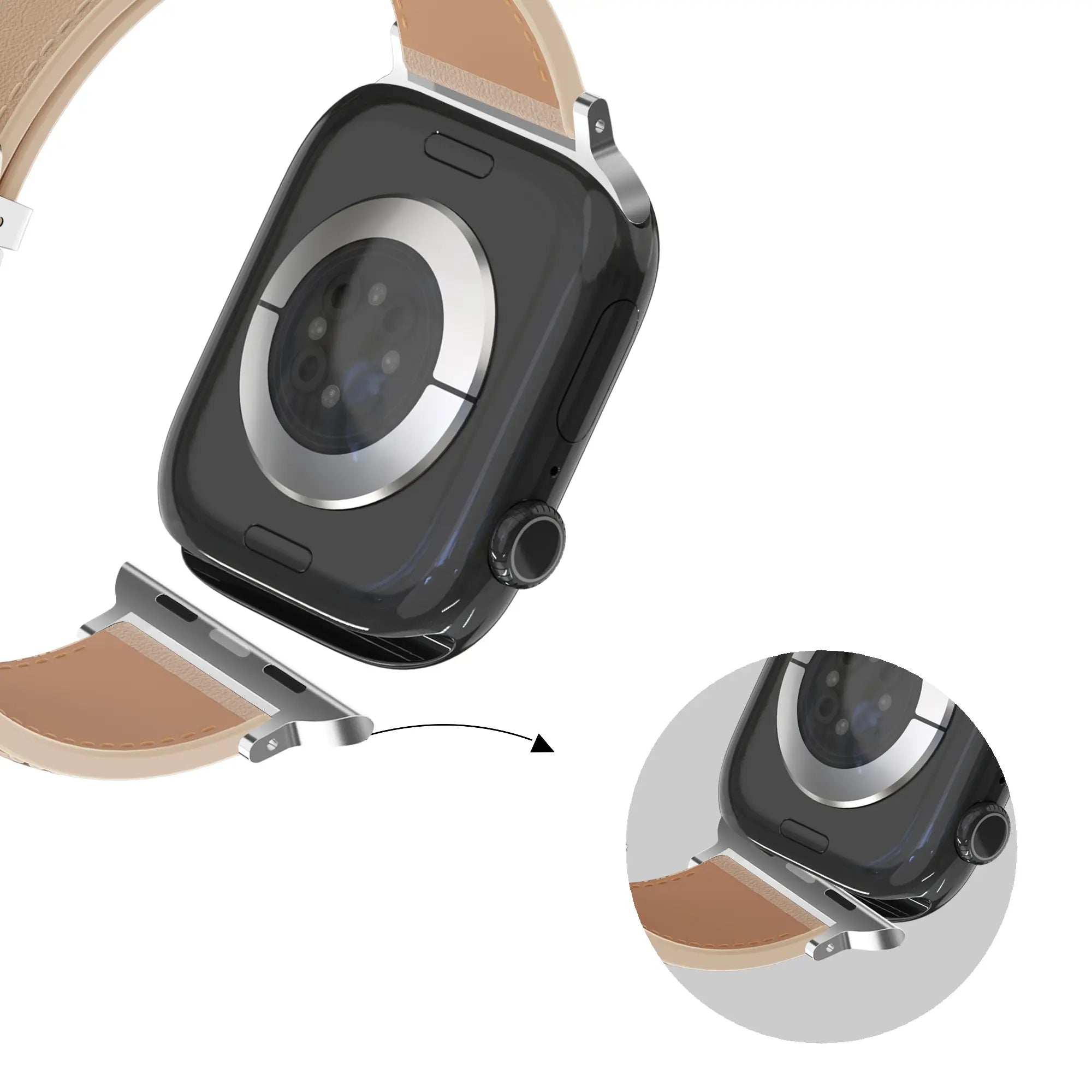 Bandz Correa cuero 'D-Type' Apple Watch (beige)