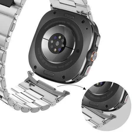 Bandz Correa acero con eslabones 'Deluxe' Samsung Galaxy Watch Ultra 2 (plata/negro)