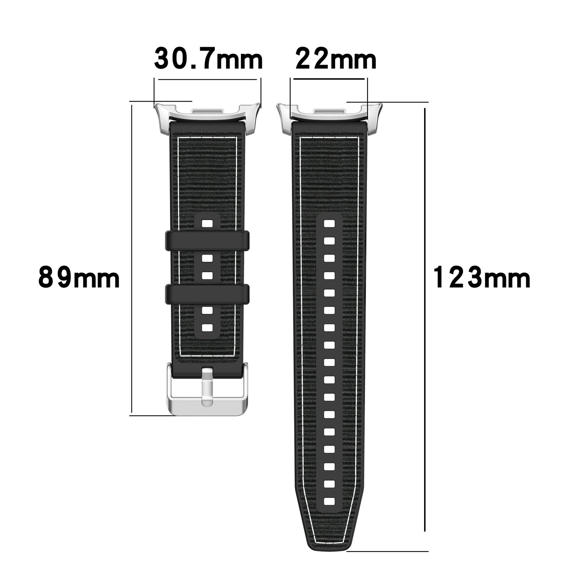 Correa nylon híbrida Samsung Galaxy Watch 8 - 40mm (negro)