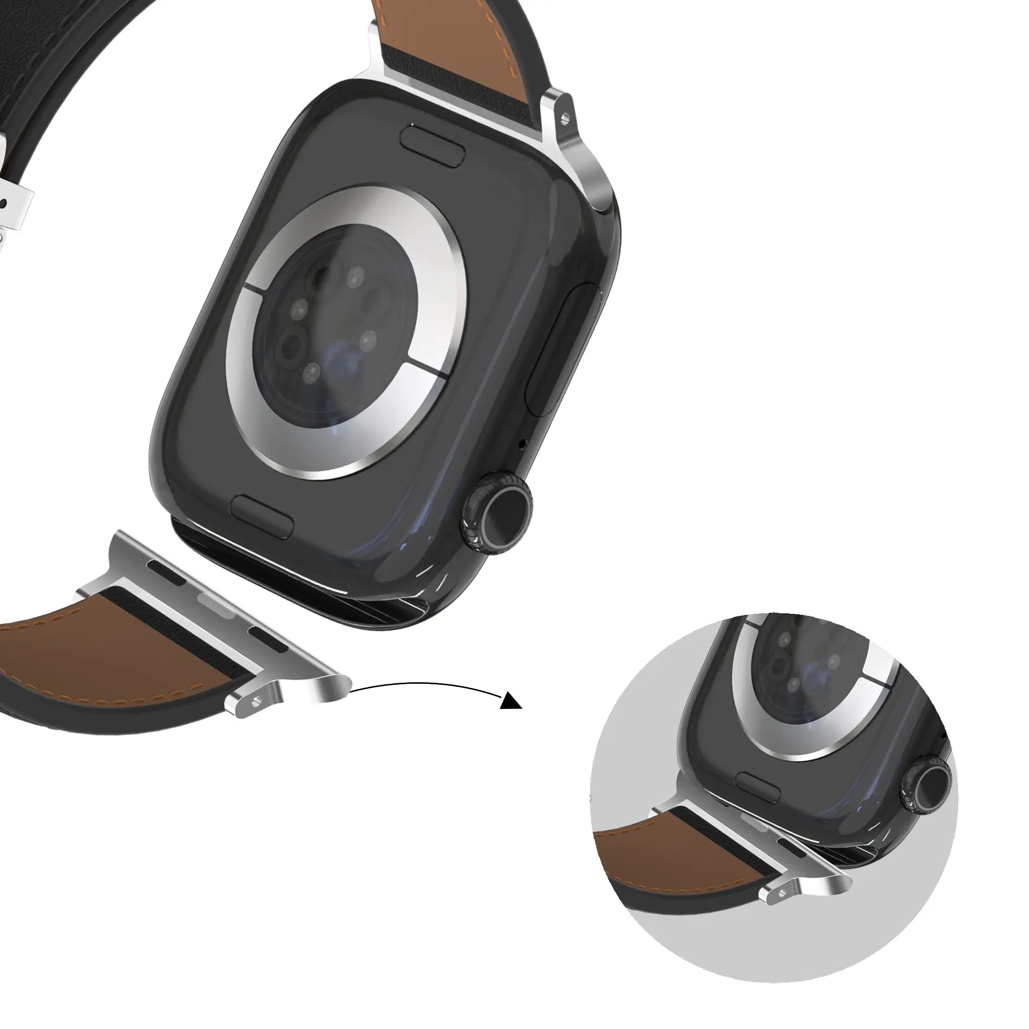 Bandz Correa cuero 'D-Type' Apple Watch (negro)