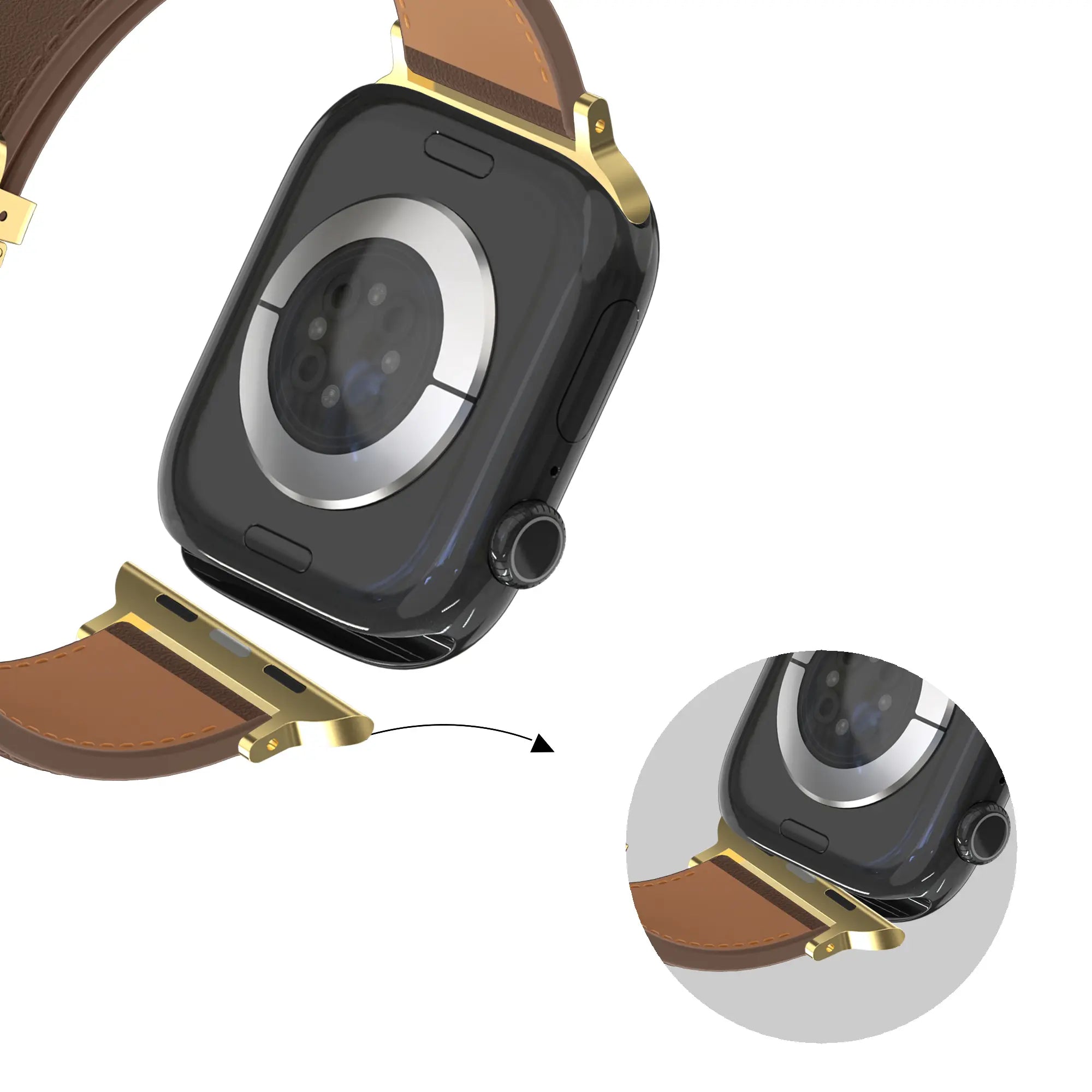 Bandz Correa cuero 'D-Type' Apple Watch (marrón oscuro)
