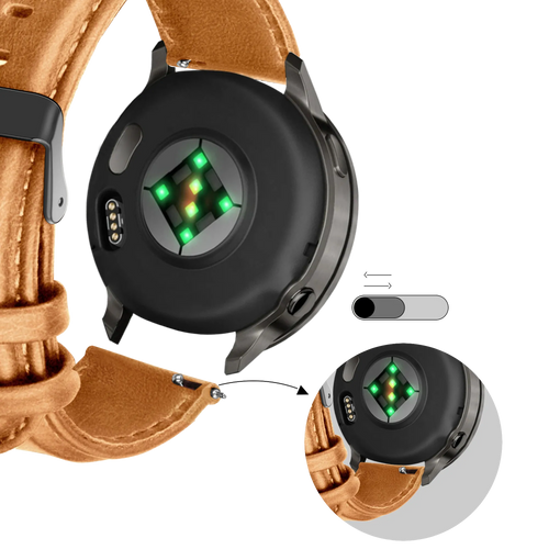 Bandz Garmin Venu 2 Leather Strap 'Classic' (Brown)