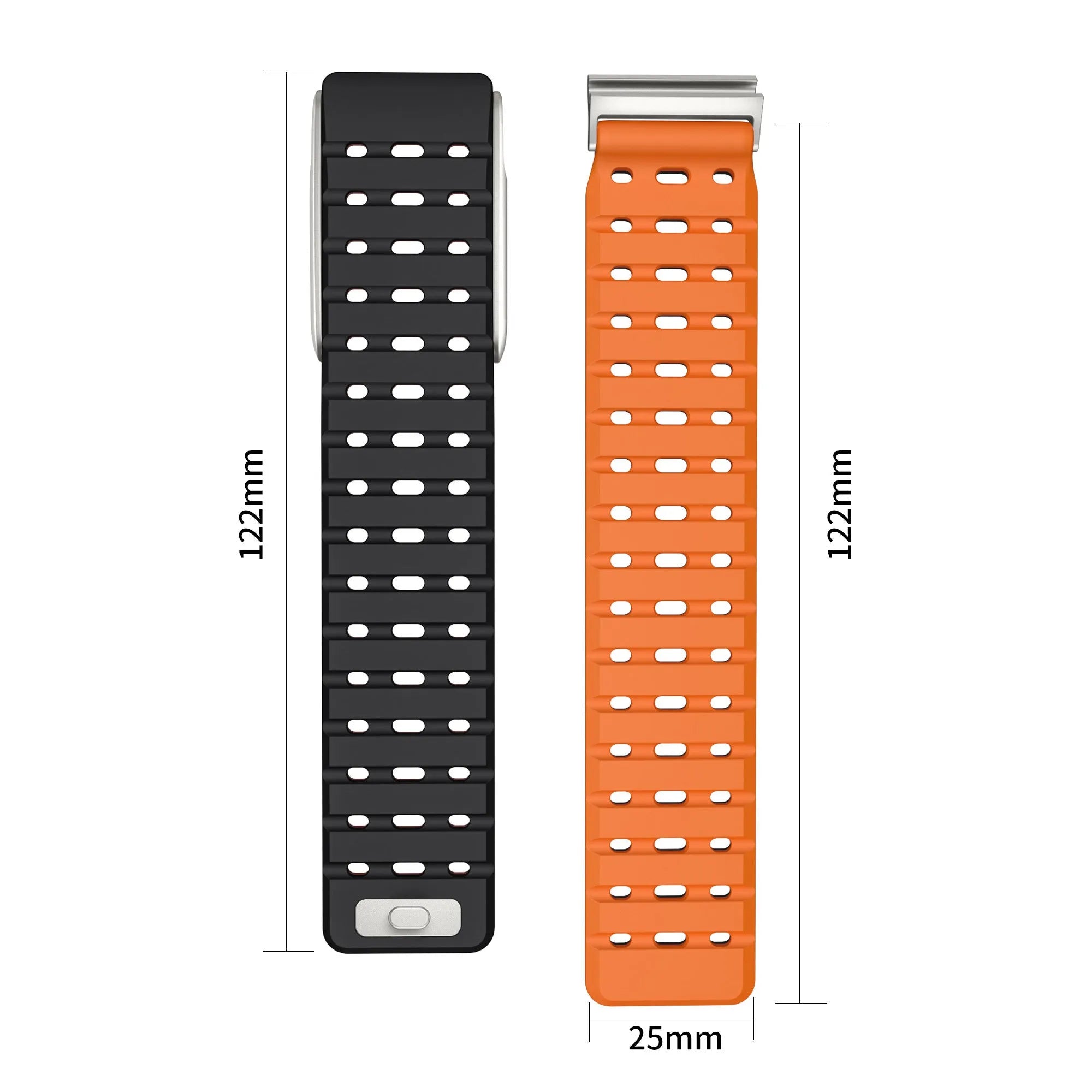 Correa silicona magnética compatible con Whoop MG (negro/naranja)