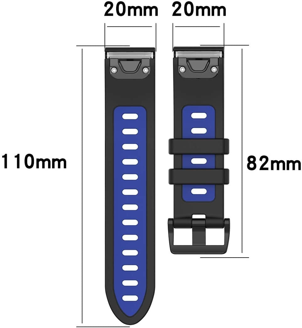 Correa deportiva con hebilla Garmin Approach S70 - 42mm (negro/azul)