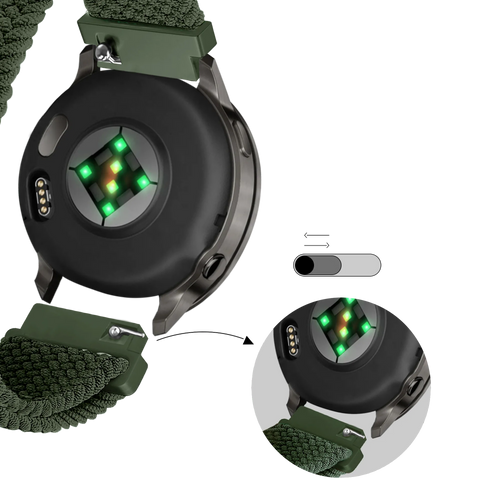 Bandz Correa trenzada ajustable Garmin Forerunner 255s (verde)