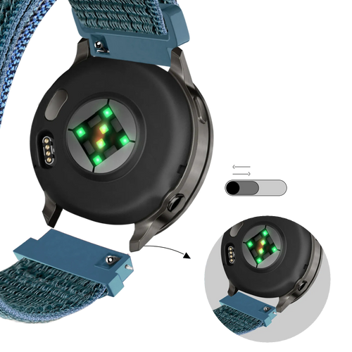Bandz Garmin Venu 4 - 41mm Nylon Loop Strap (Green-Grey)