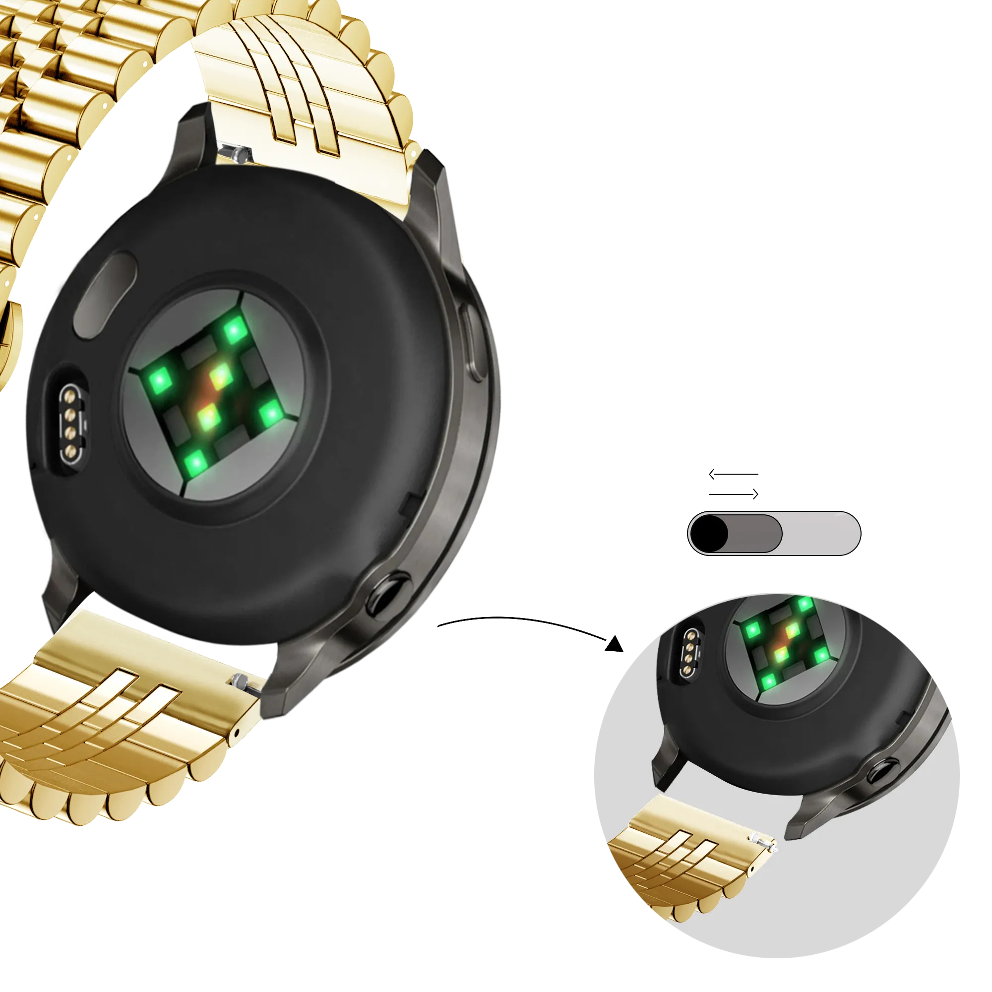 Bandz Garmin Forerunner 265s Steel Strap 'Jubilee' (Gold)