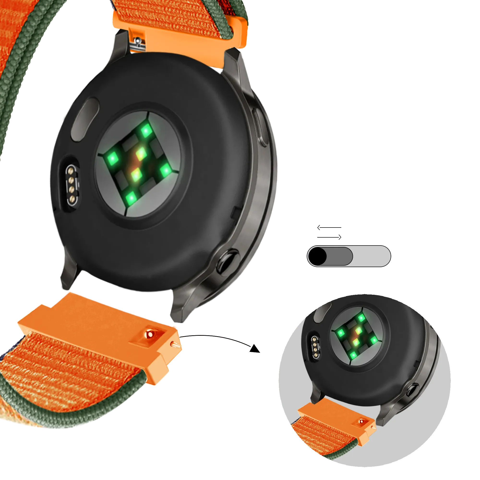 Bandz Correa nylon Loop Garmin Venu 3s (naranja)