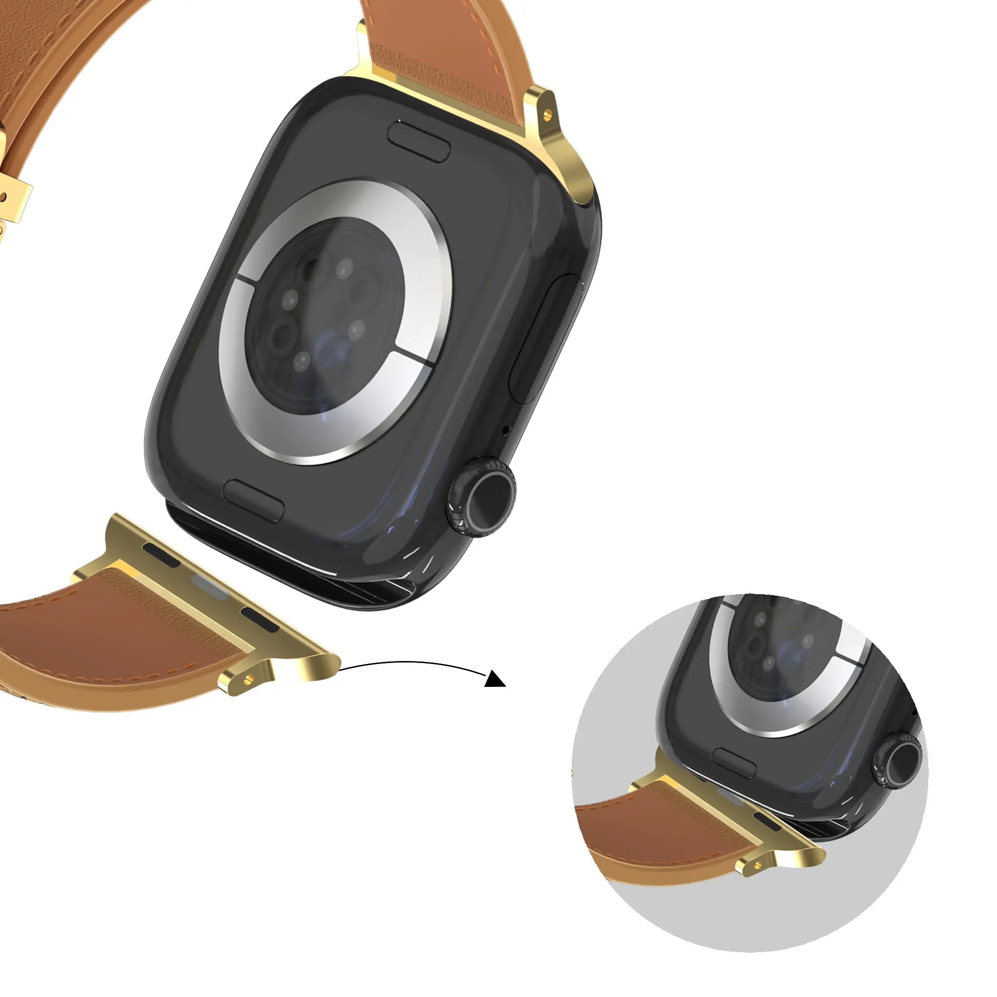 Bandz Correa cuero 'D-Type' Apple Watch (té con leche)