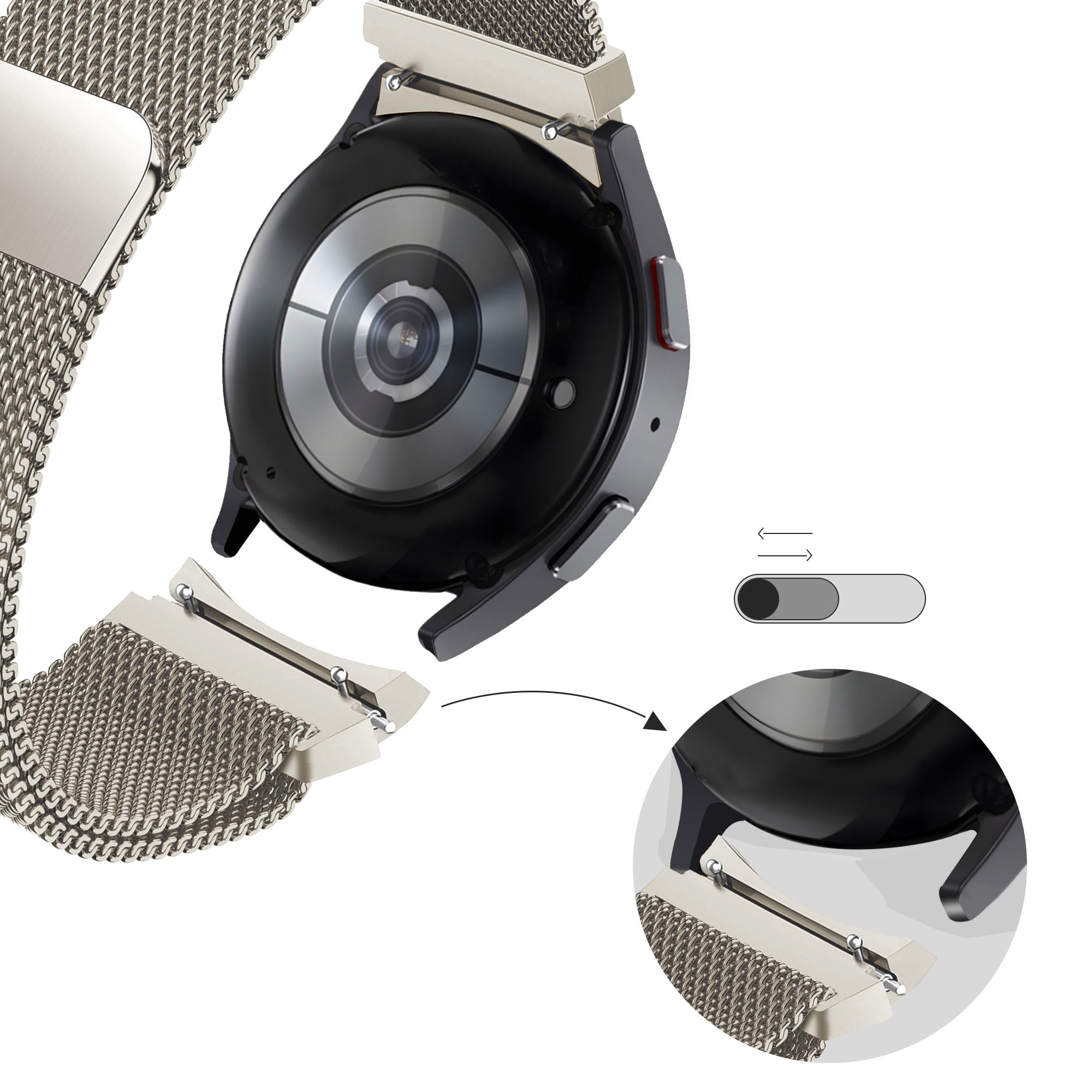 Bandz Correa milanesa loop Samsung Galaxy Watch FE (blanco estrella)