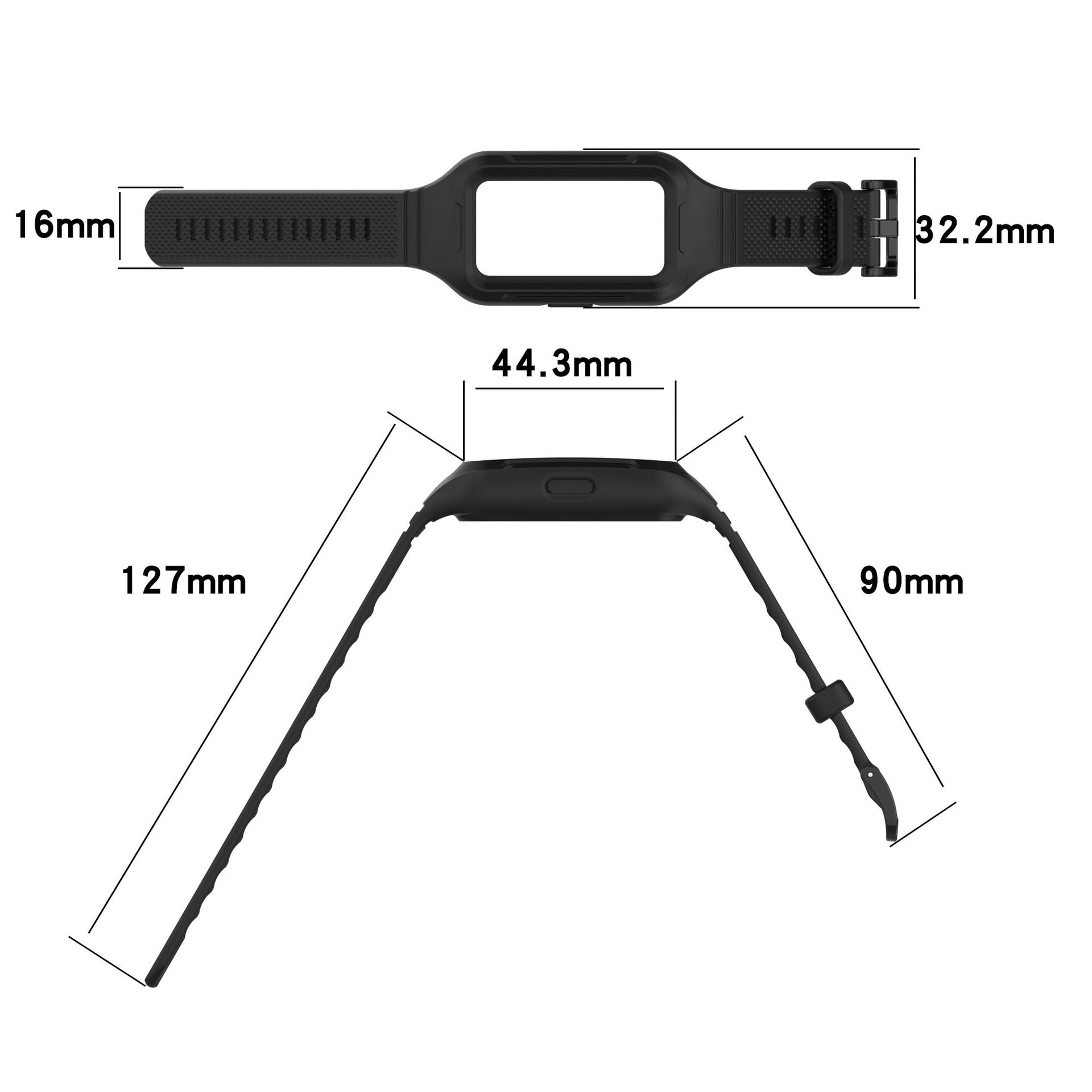 Huawei Band 8 TPU Stap with Frame (Black)
