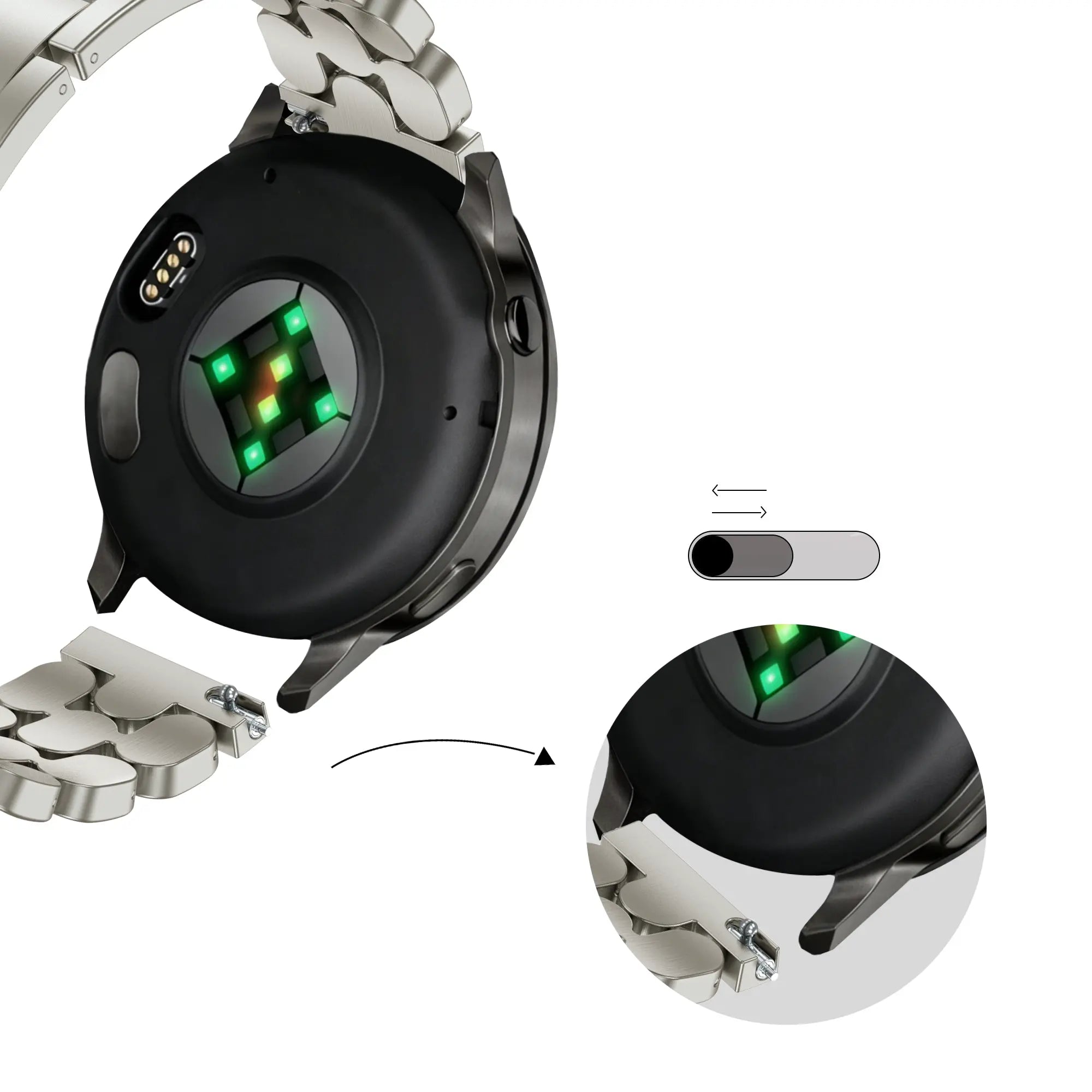 Bandz Huawei Watch GT 7 - 41mm Steel Strap 'Oval' (Starlight)