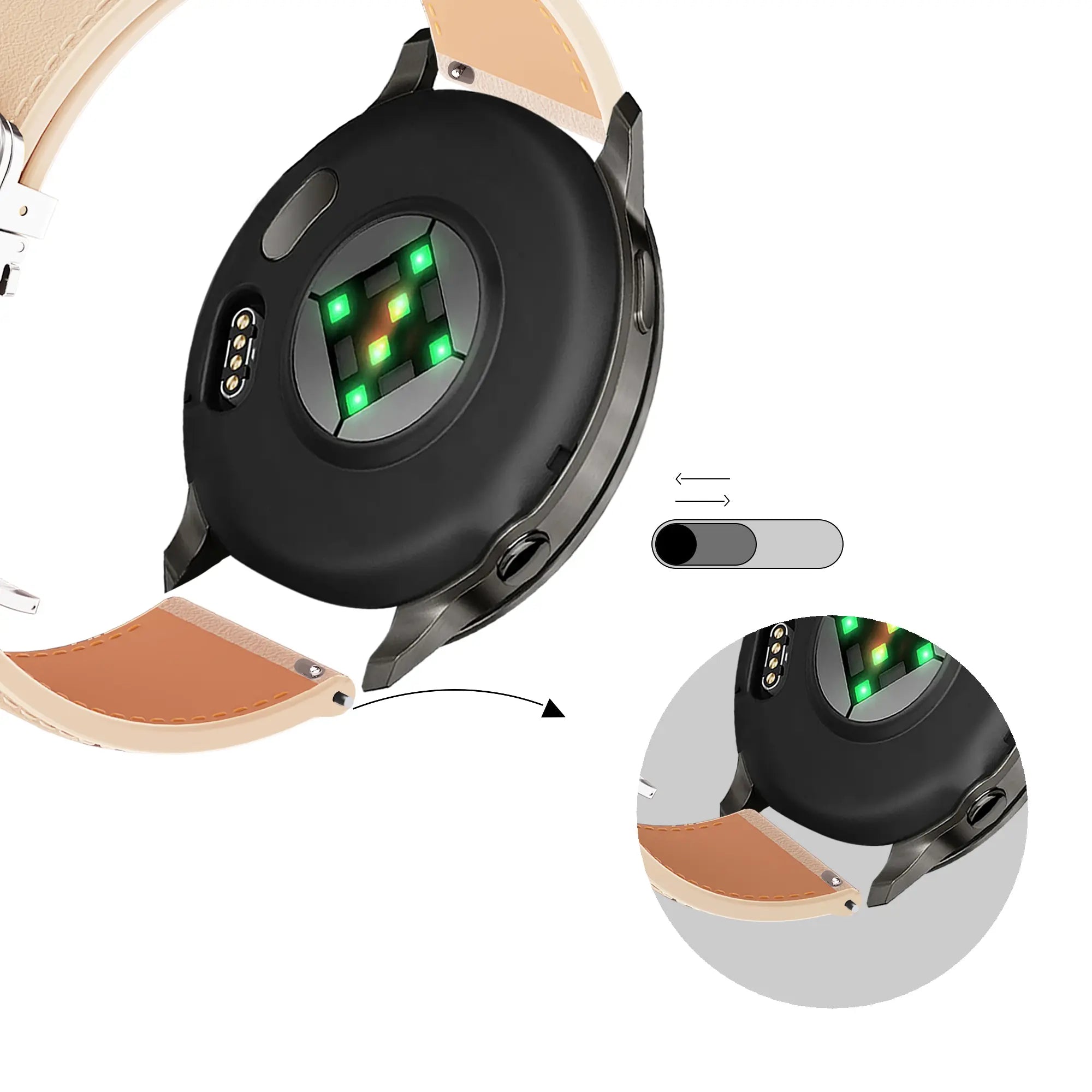Bandz Correa cuero 'D-Type' Levowatch F3 (beige)