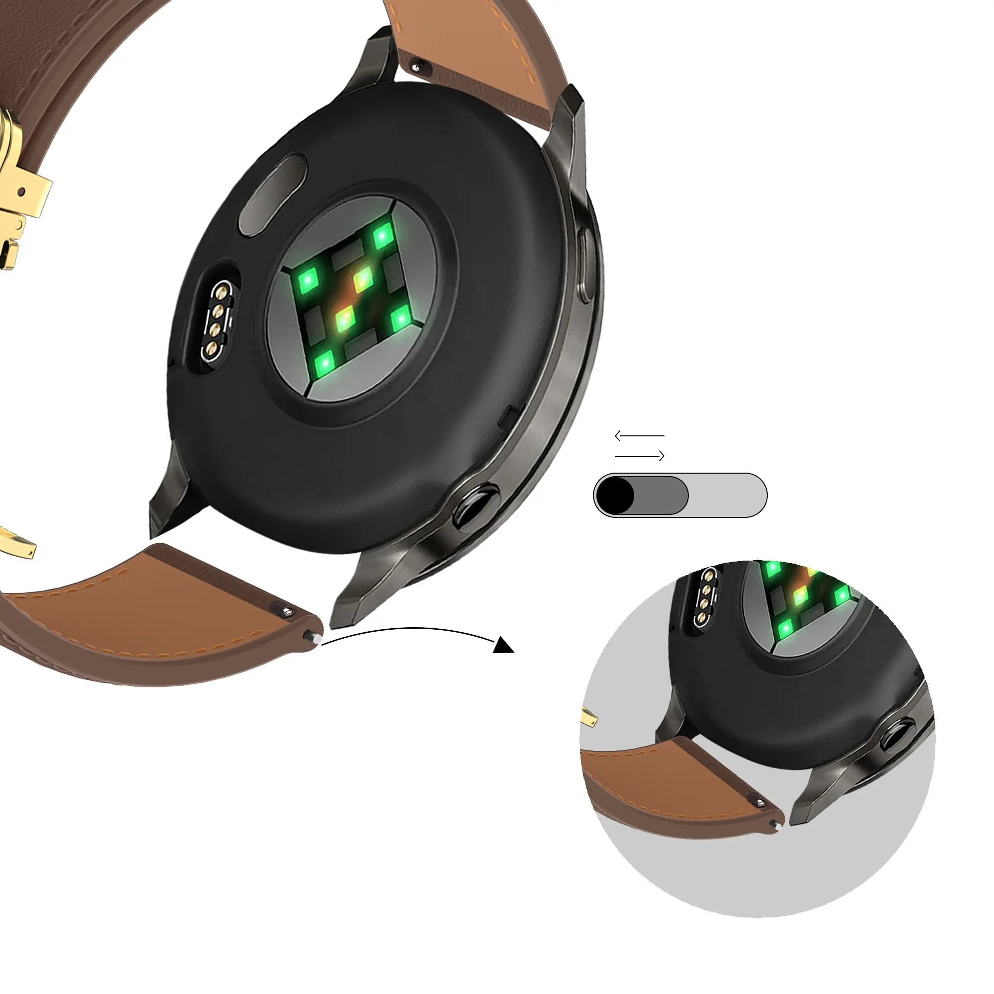 Bandz Correa cuero 'D-Type' Samsung Galaxy Watch 6 - 40mm (marrón oscuro)