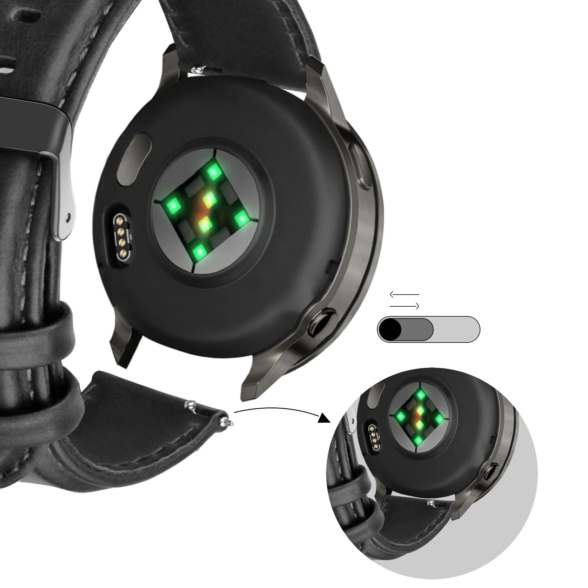 Bandz Correa cuero 'Classic' Garmin Venu 2 Plus (negro)