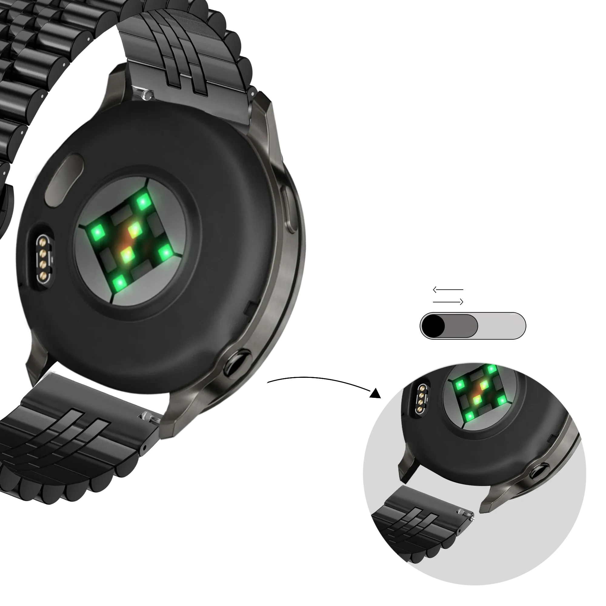 Bandz Correa acero 'Jubilee' Garmin Approach S12 (negro)