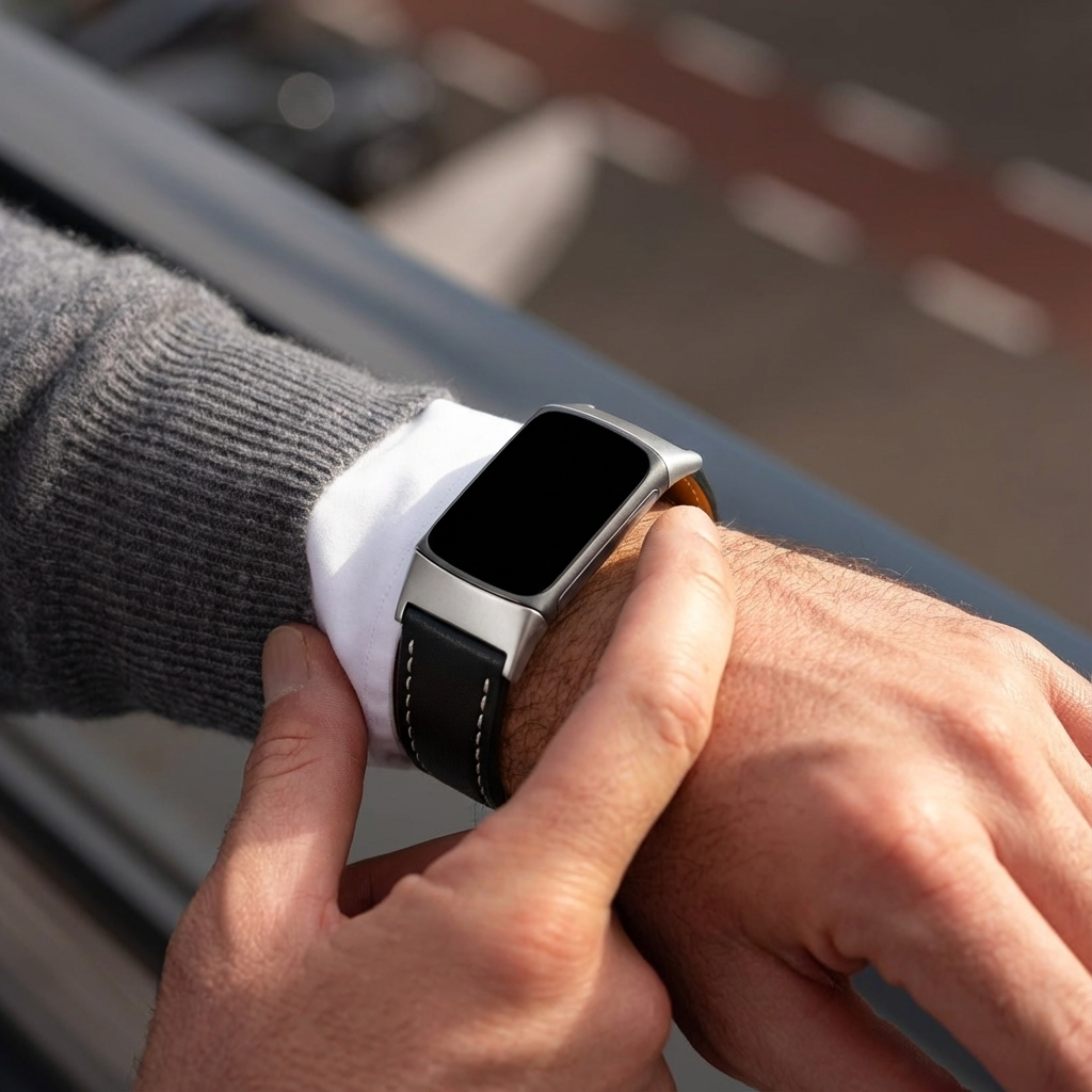 Correa cuero moderna Fitbit Charge 6 (negro)