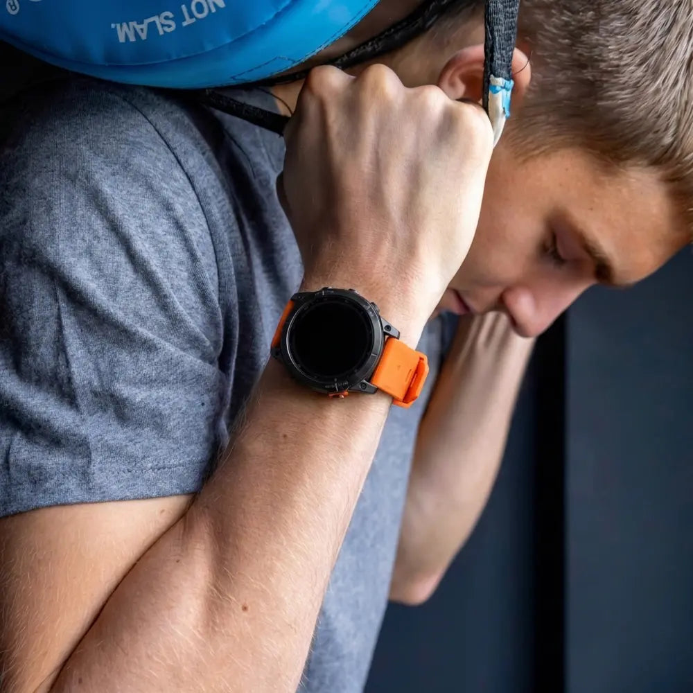 Garmin Quatix 5 / 6 / 7 Buckled Sport Strap (Orange/Black)